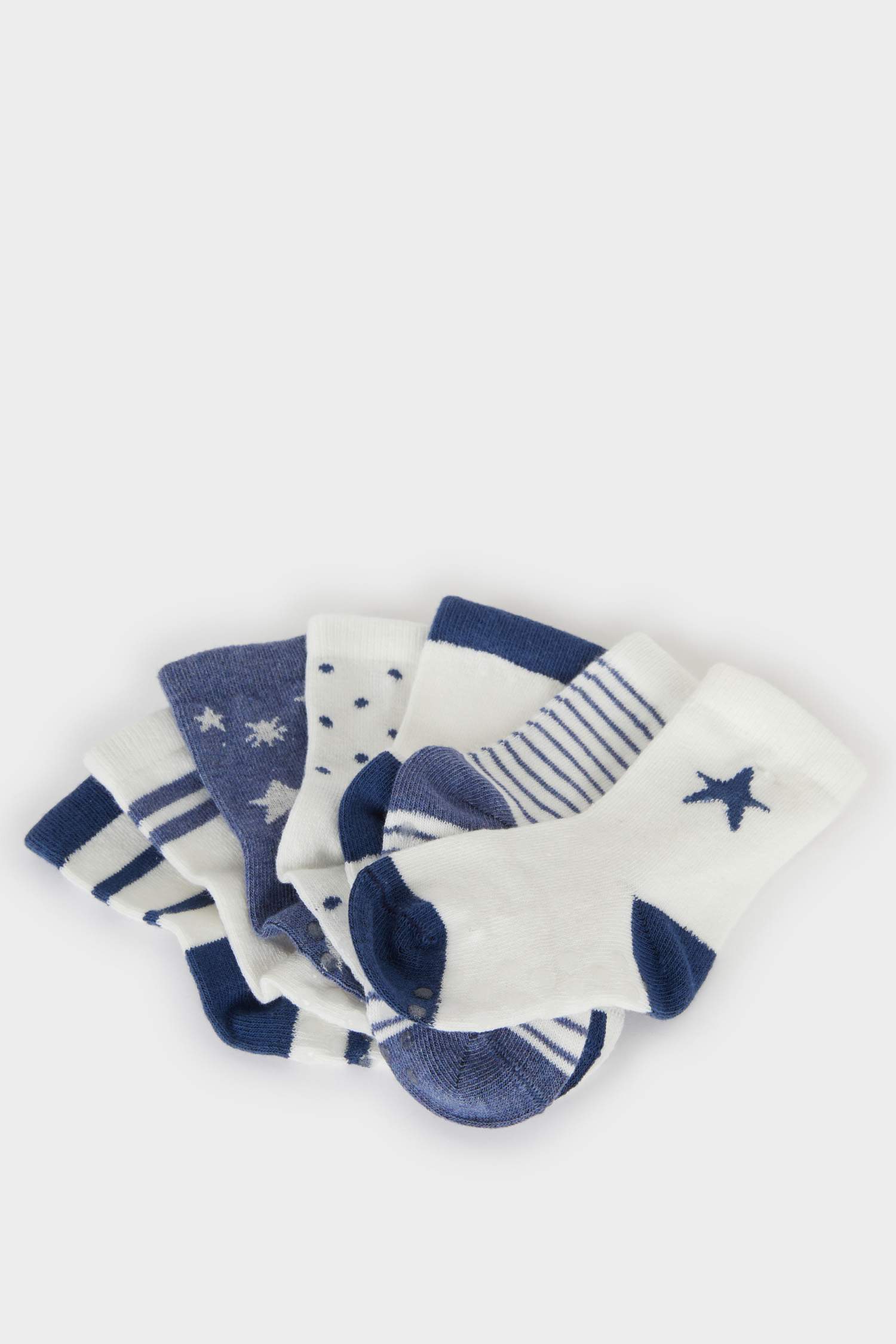 جوارب طويلة بيبي ولادي قطن - 7 قطع