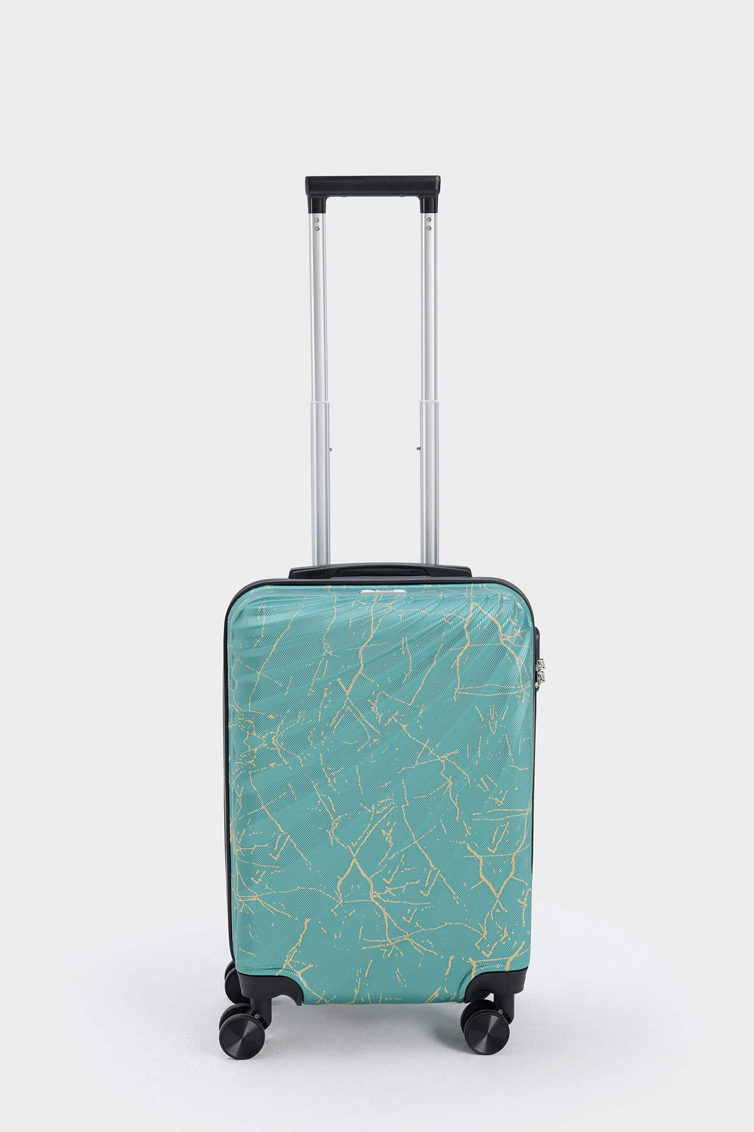 Unisex Sert Kapaklı Çekçekli Küçük Boy Valiz