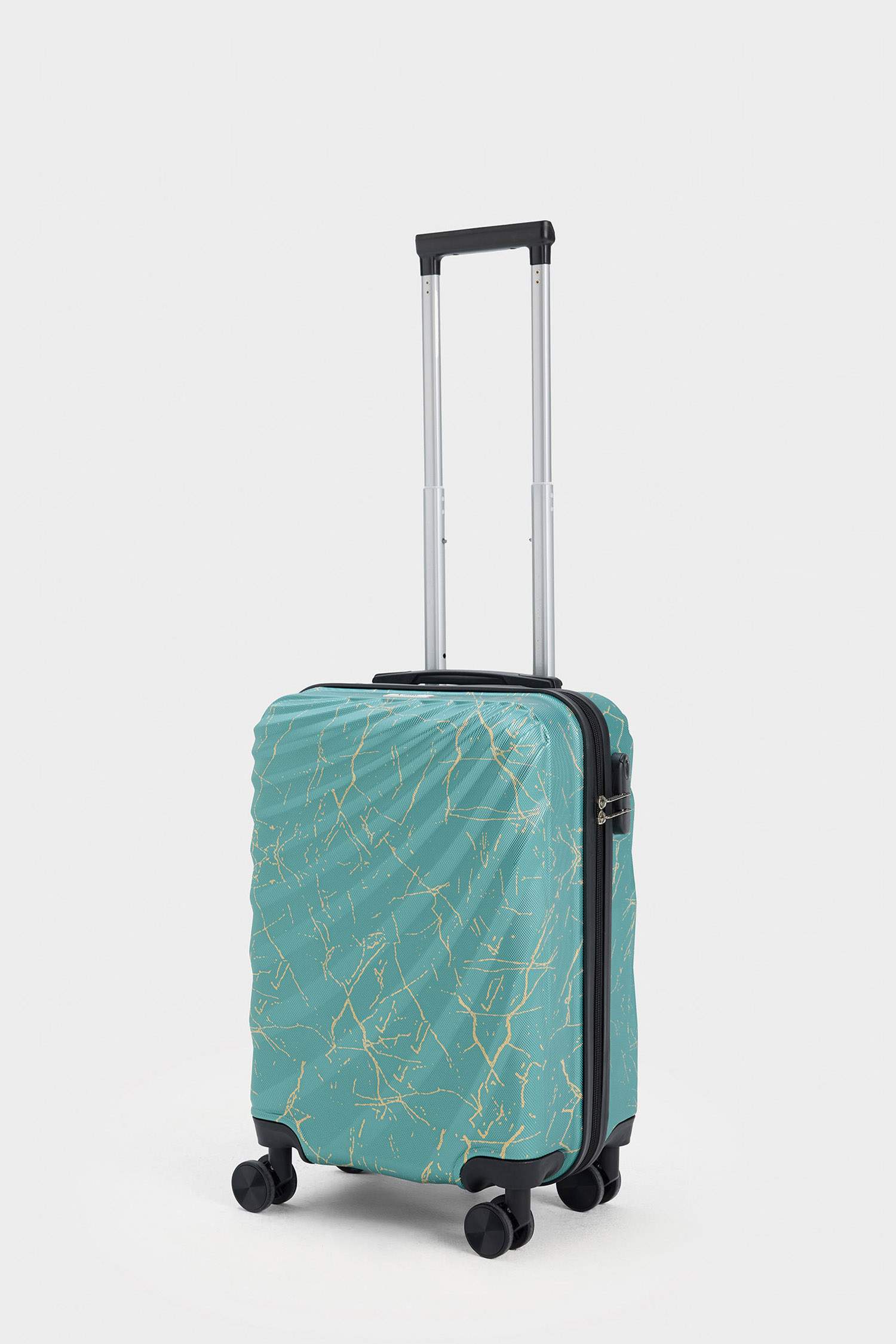 Unisex Sert Kapaklı Çekçekli Küçük Boy Valiz