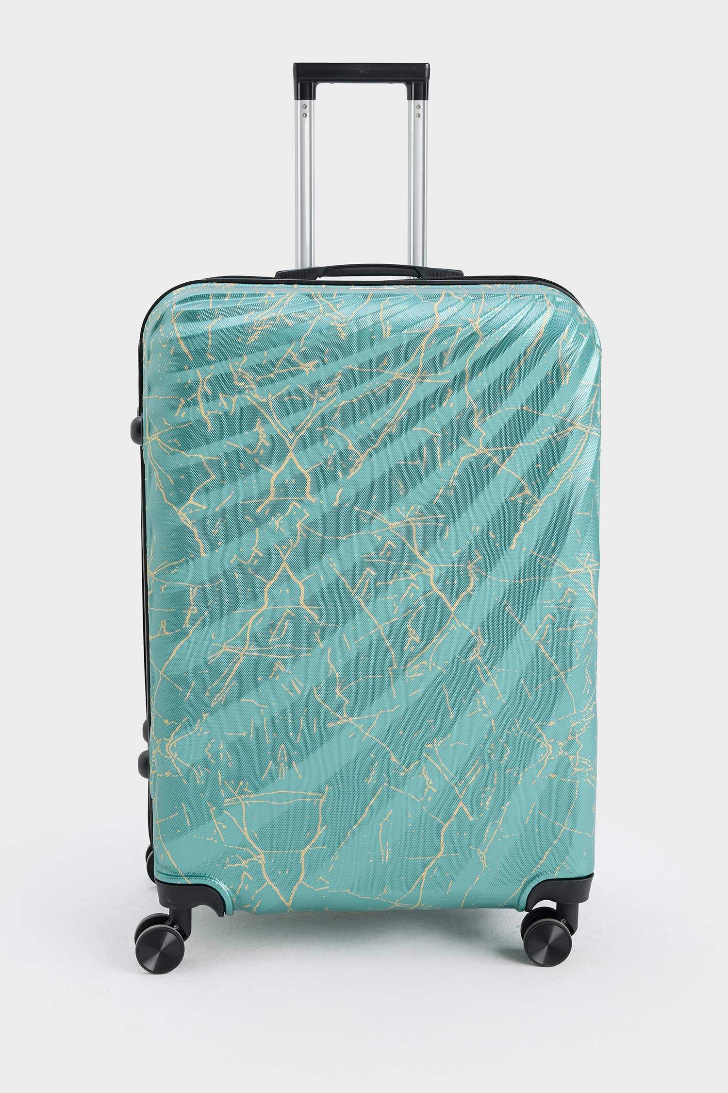 Unisex Sert Kapaklı Çekçekli Büyük Boy Valiz