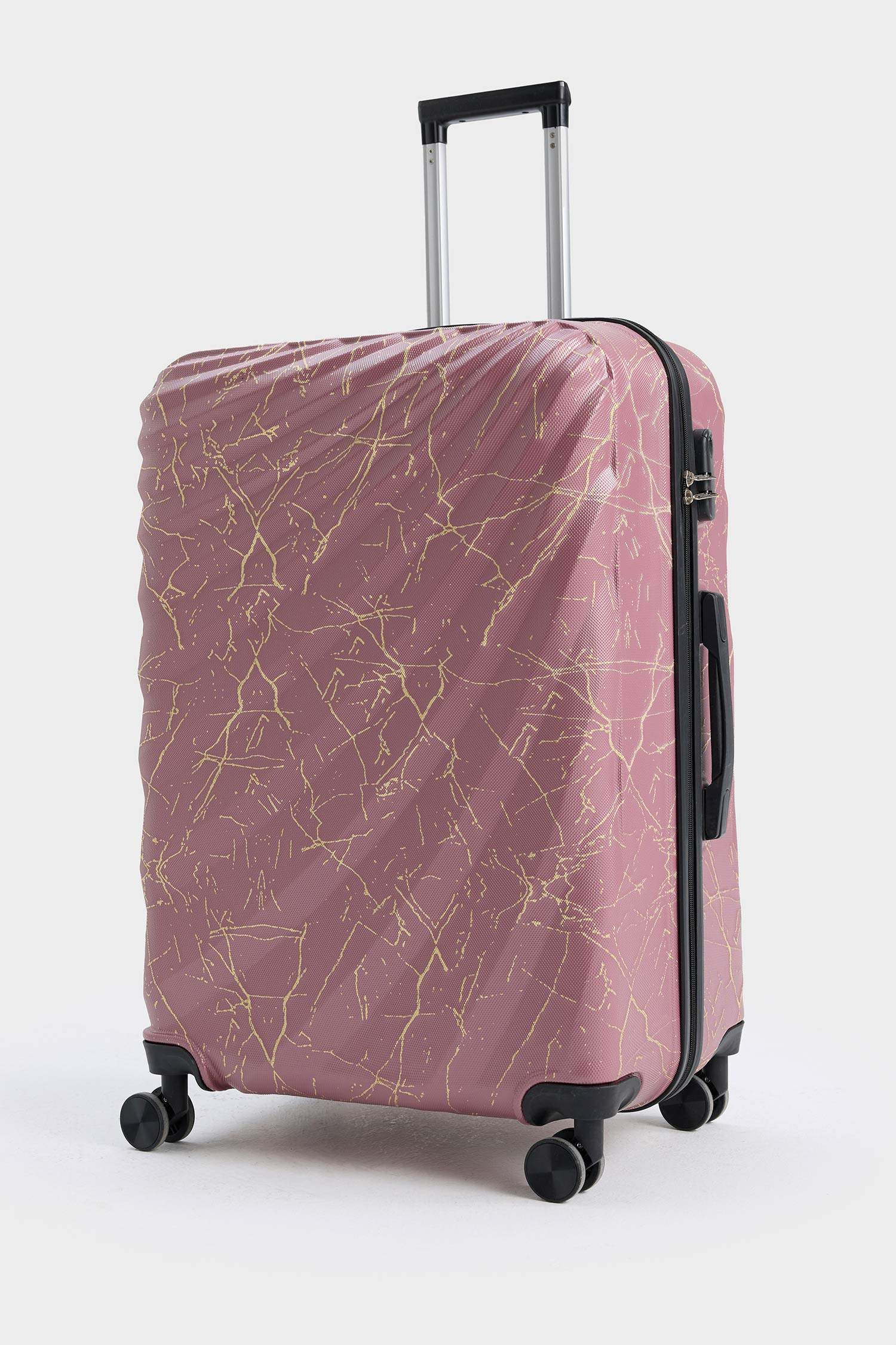 Unisex Sert Kapaklı Çekçekli Büyük Boy Valiz