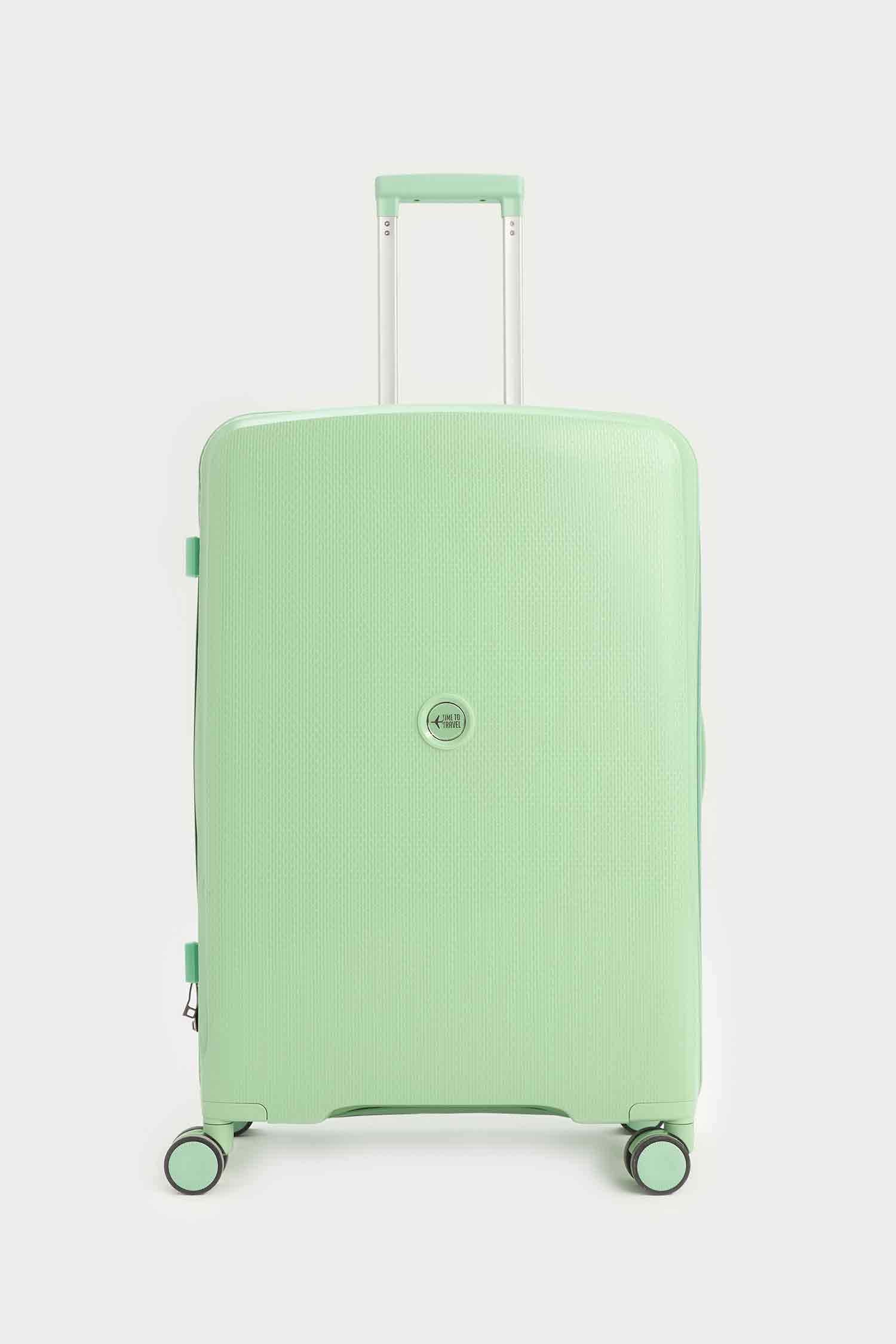 Unisex Sert Kapaklı Çekçekli Büyük Boy Valiz