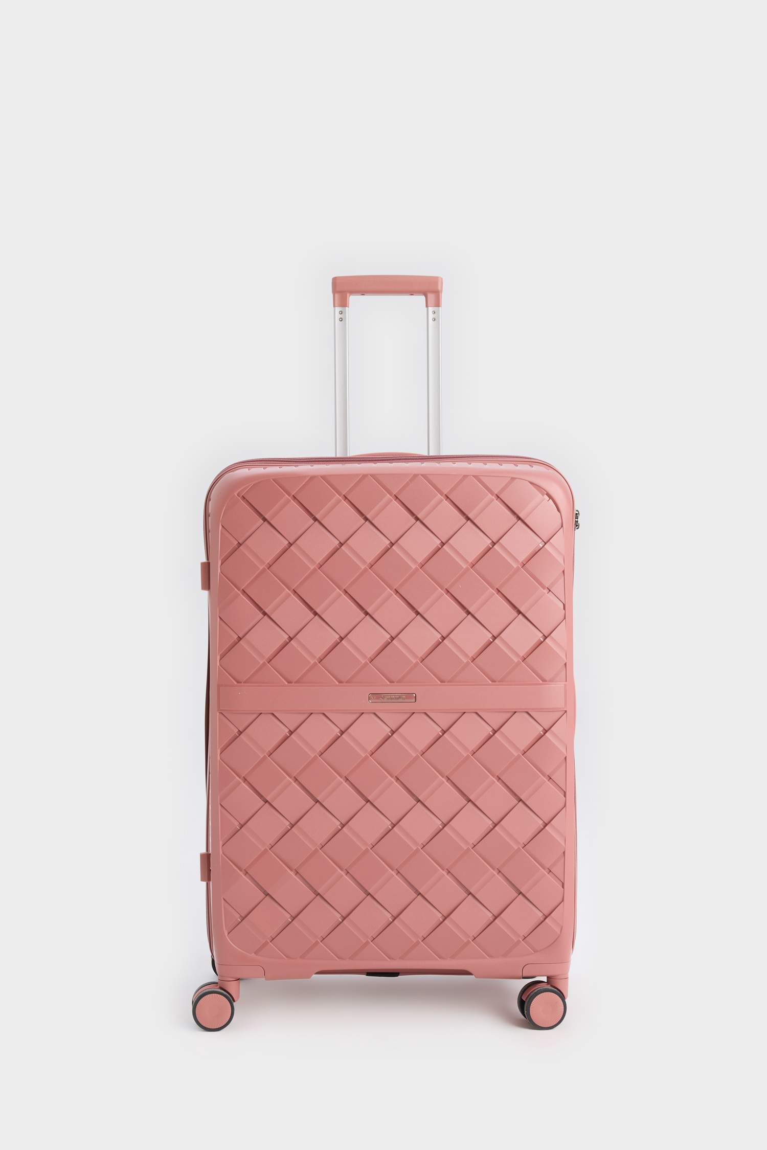 Unisex Sert Kapaklı Çekçekli Büyük Boy Valiz