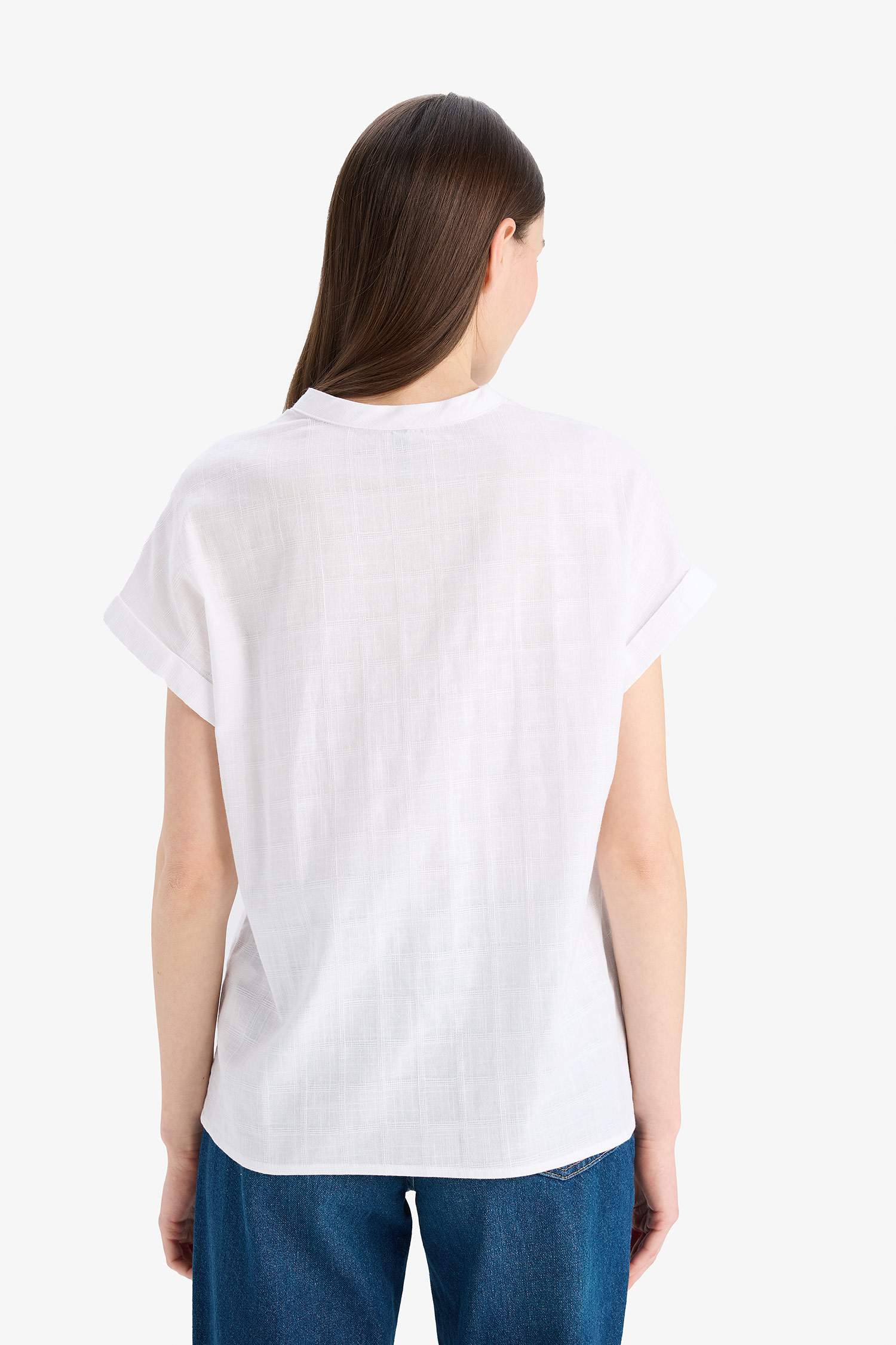 Regular Fit Flap Collar Short Sleeve Shirt