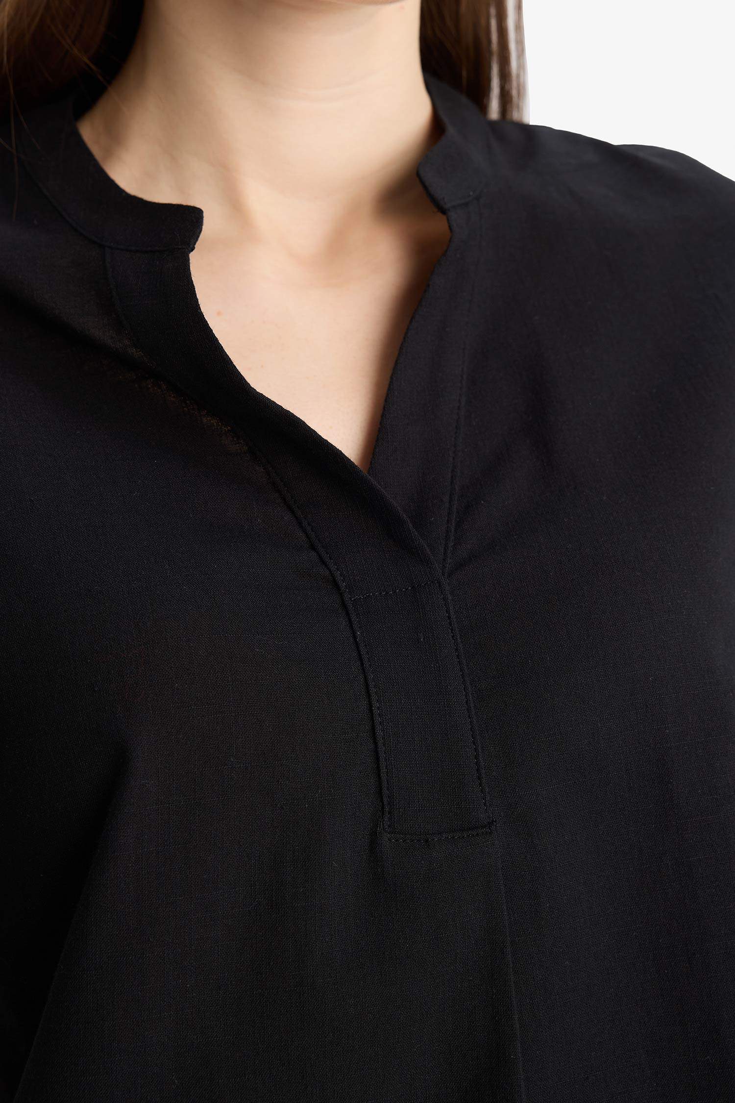 بلوزة تقليدي قطن نص ردن قصة عادية