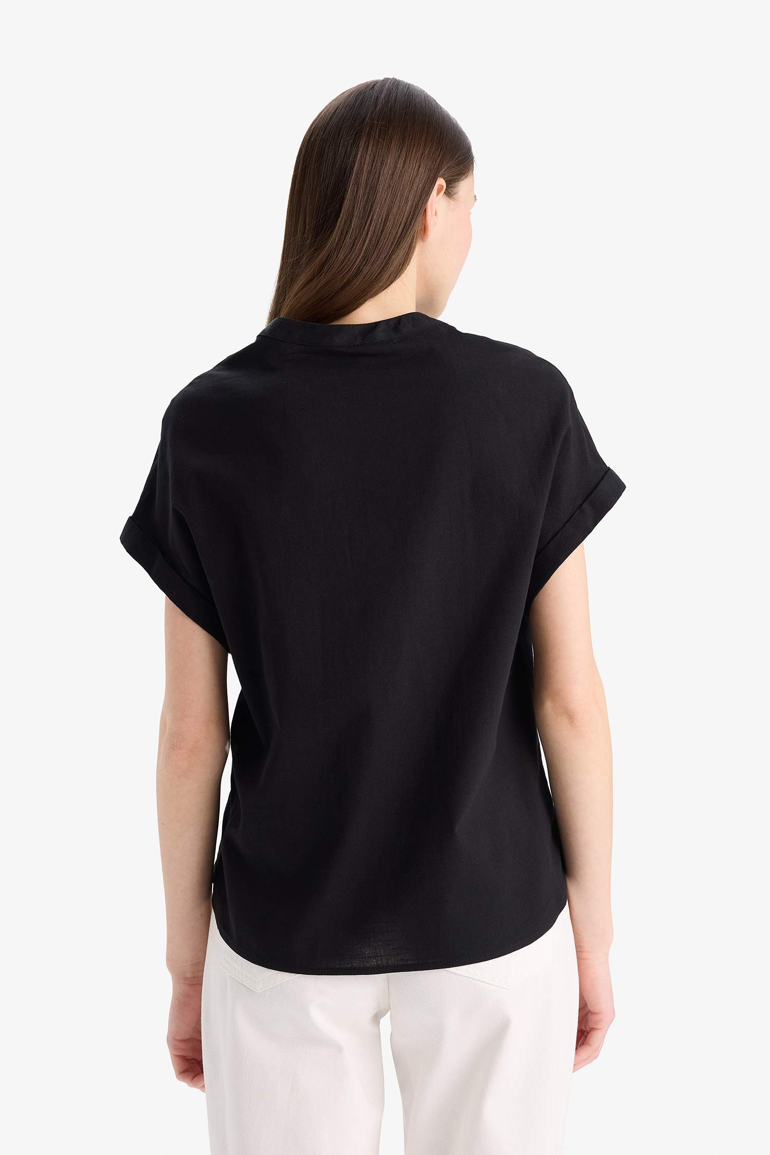 بلوزة تقليدي قطن نص ردن قصة عادية