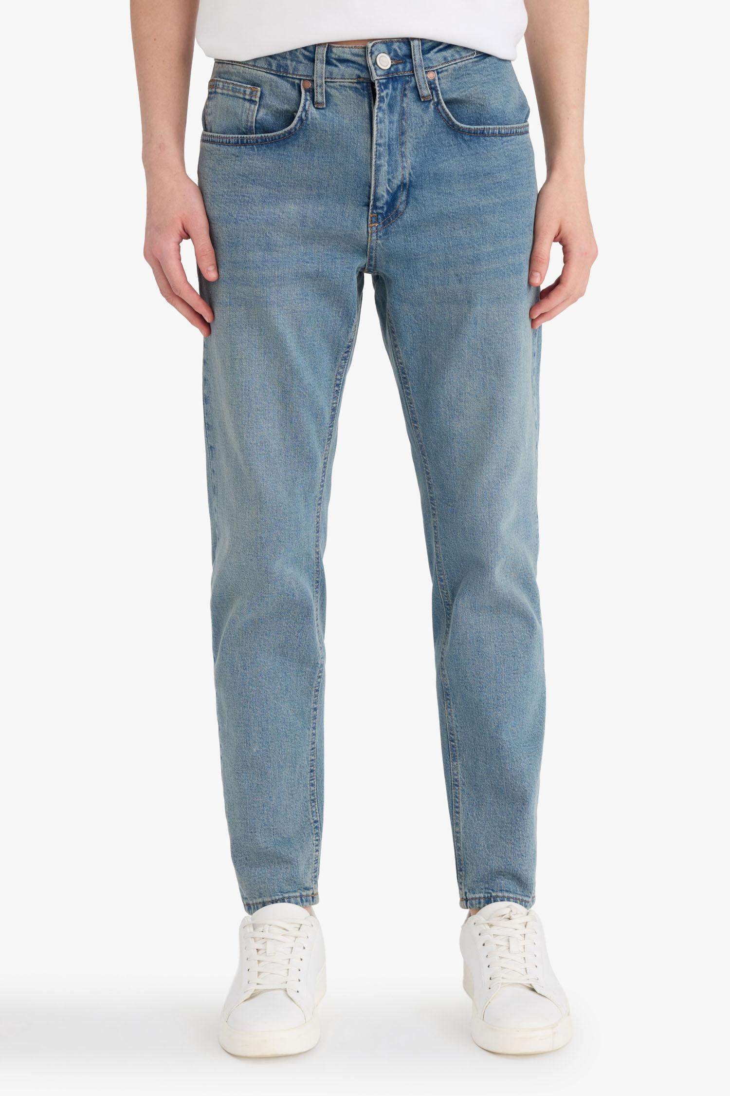 Slim Tapered Fit Dar Kalıp Normal Bel Daralan Paça Jean Pantolon