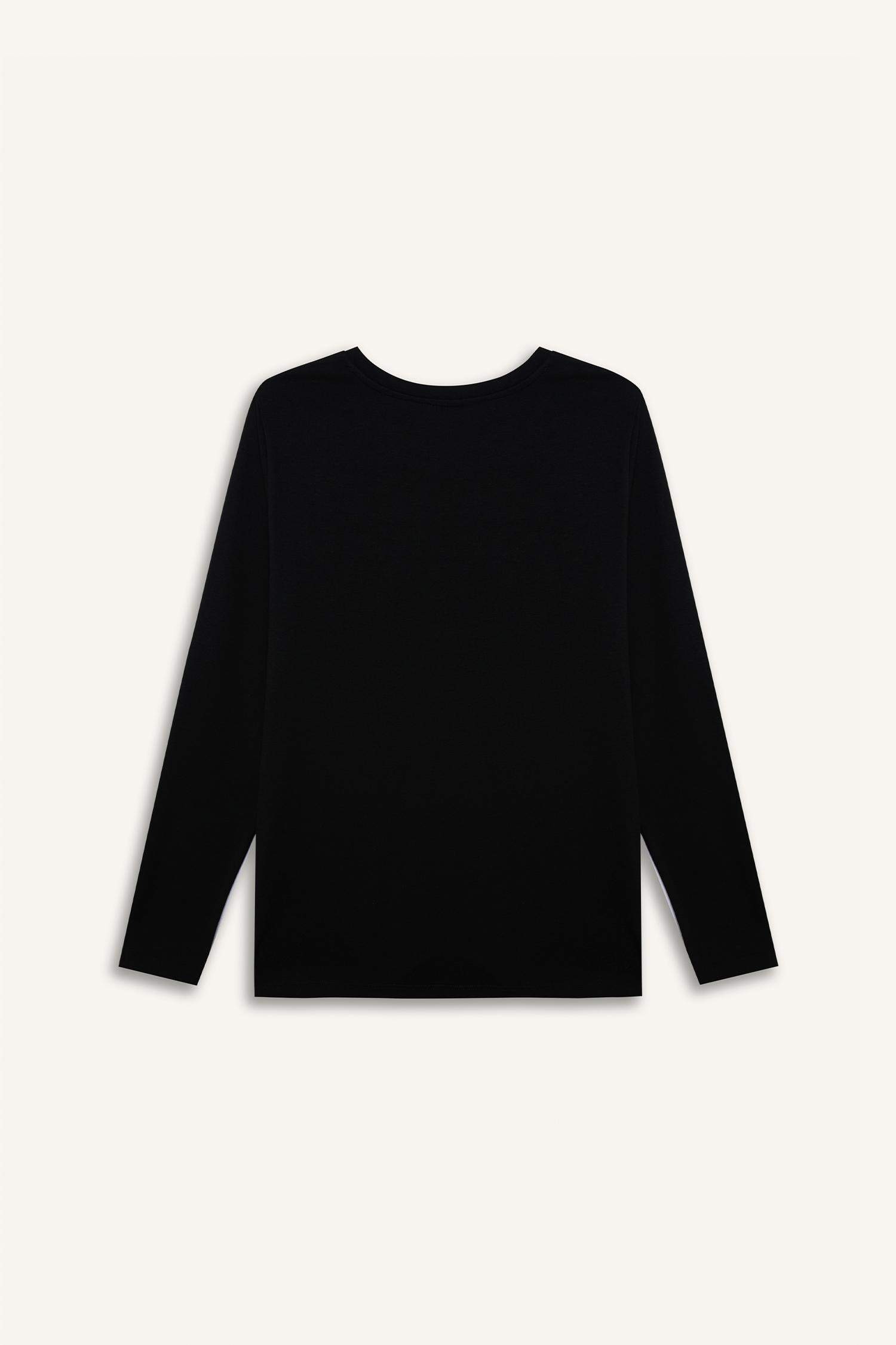 Traditional Regular Fit Crew Neck Glitter T-Shirt