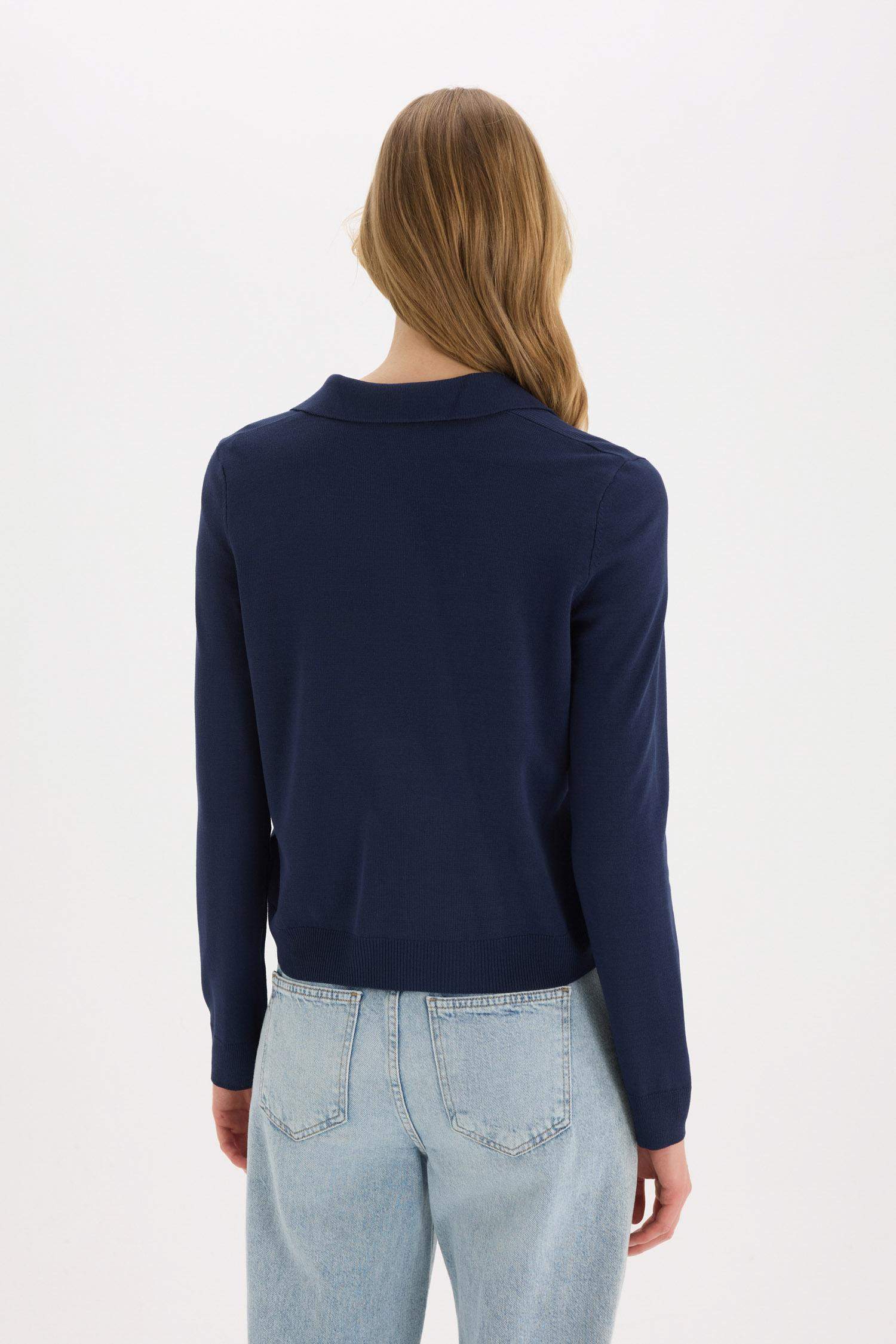 جاكيت تريكو سادة قصة عادية بياخة بولو