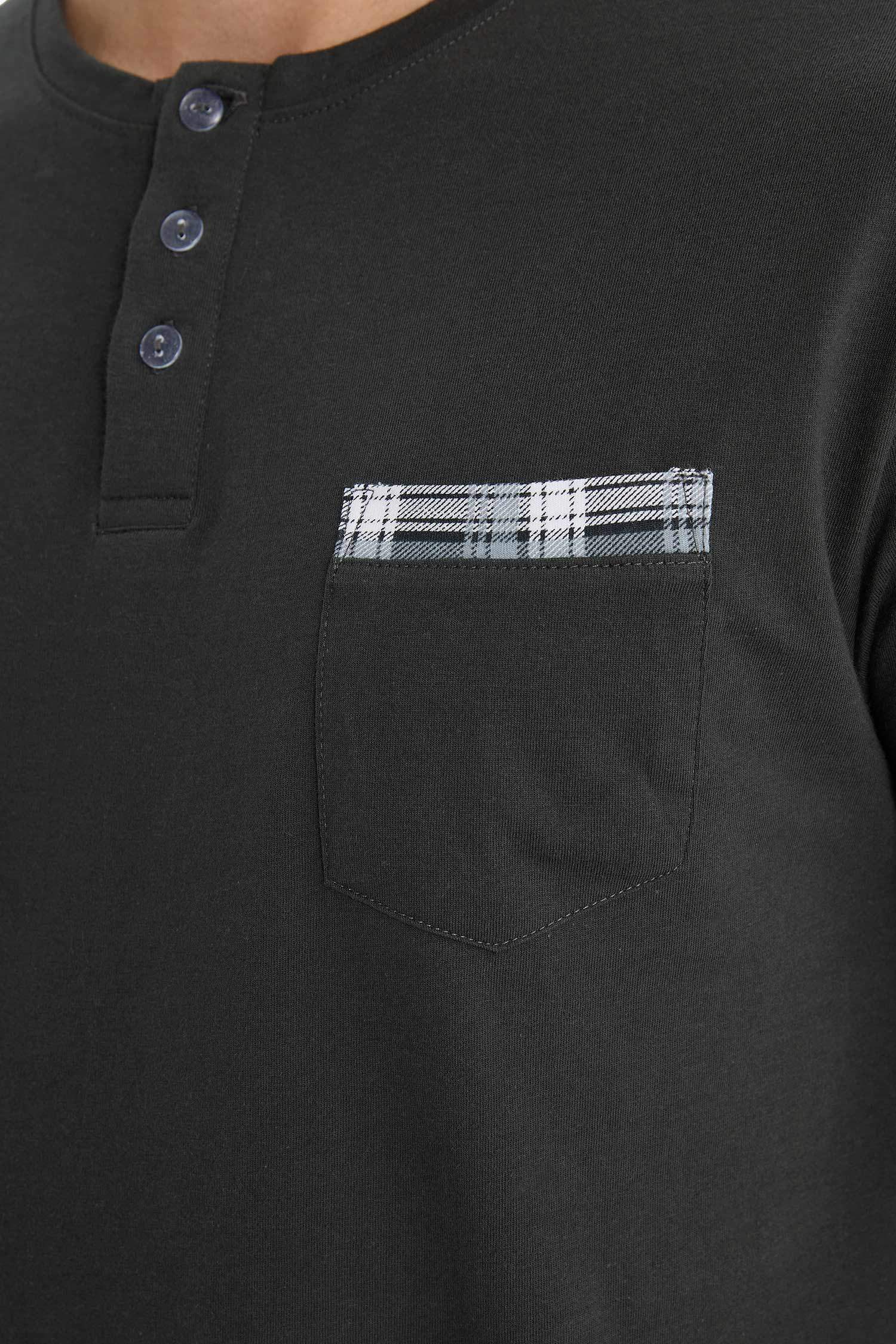 Pijama Takımı Regular Fit Kısa Kollu Üst Kareli Şort