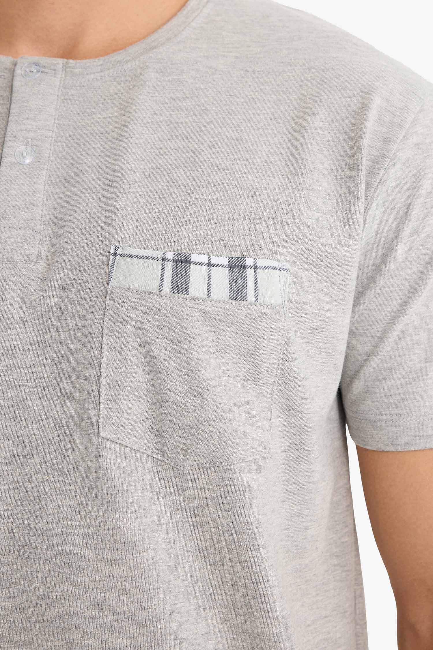 Regular Fit Plaid Short Sleeve 2 Piece Set