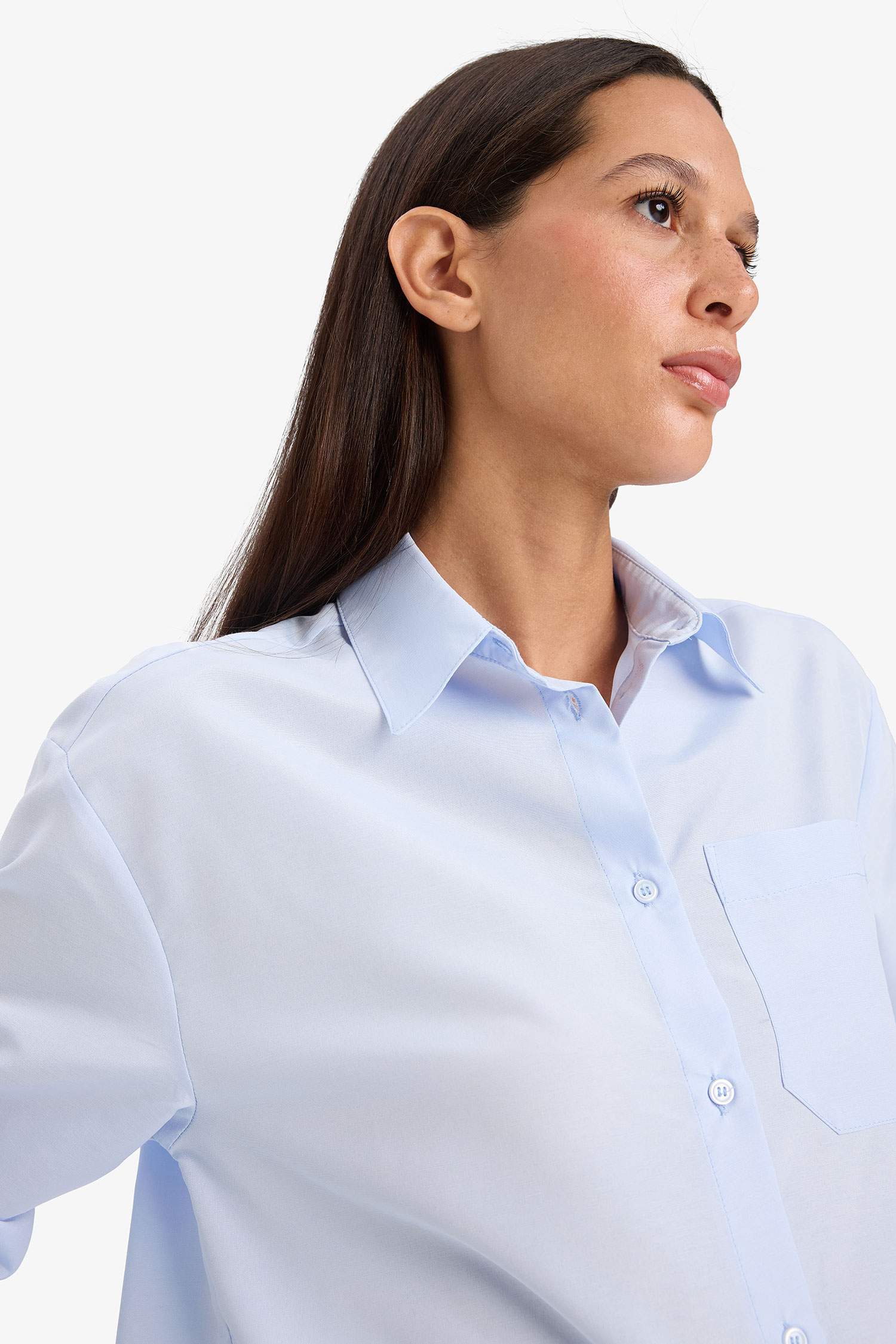 Oversize Geniş Kalıp Poplin Uzun Kollu Gömlek