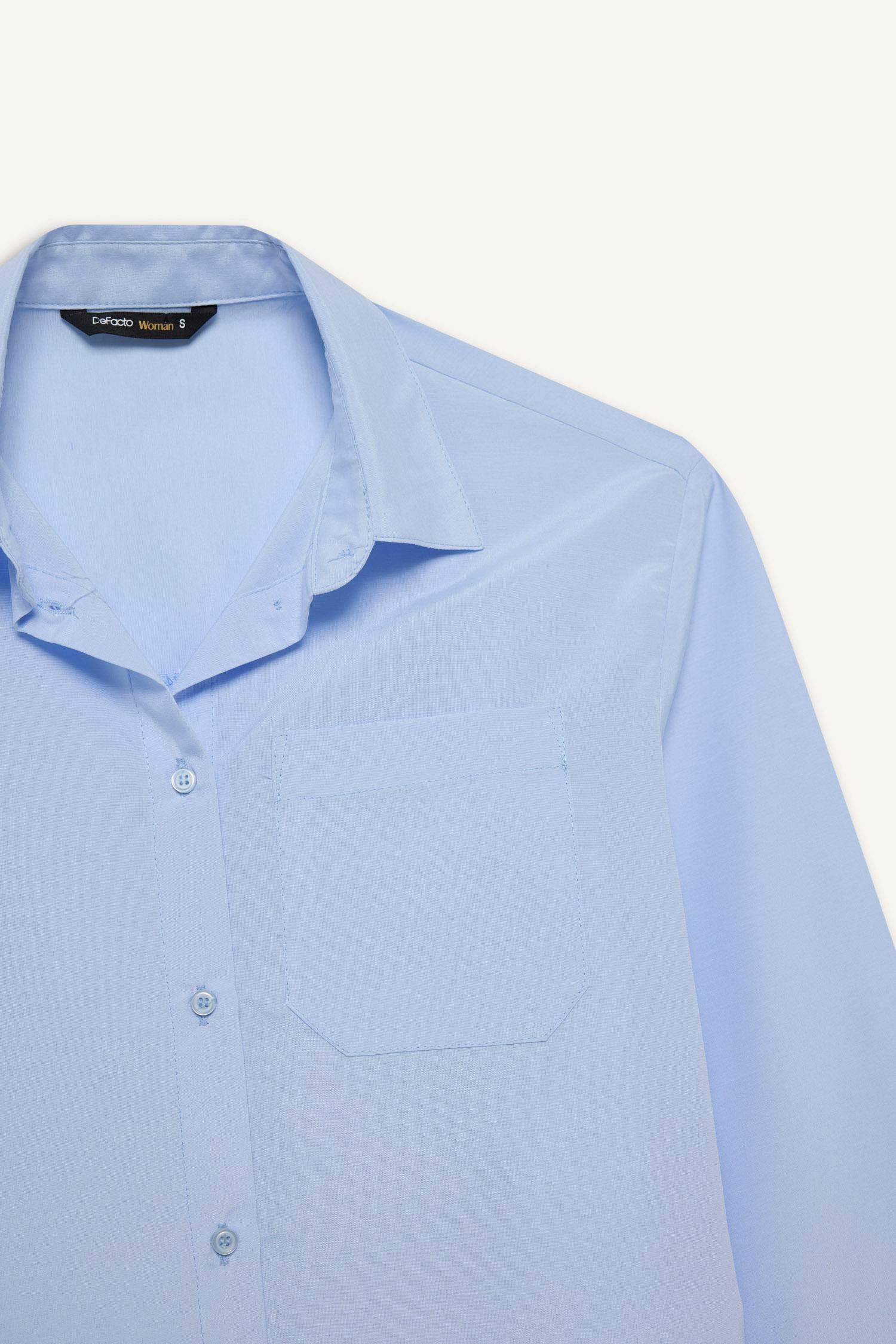 Oversize Geniş Kalıp Poplin Uzun Kollu Gömlek