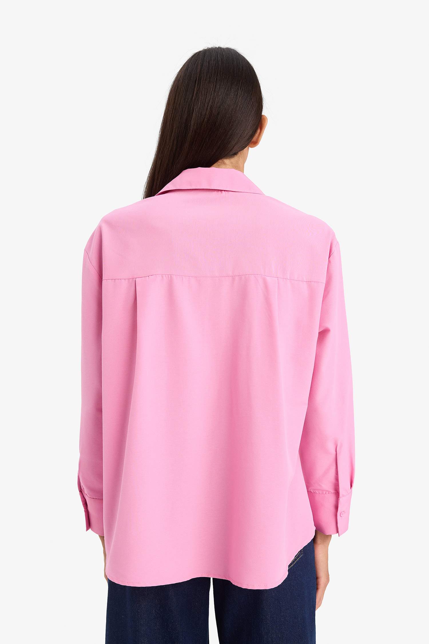 Oversize Geniş Kalıp Poplin Uzun Kollu Gömlek