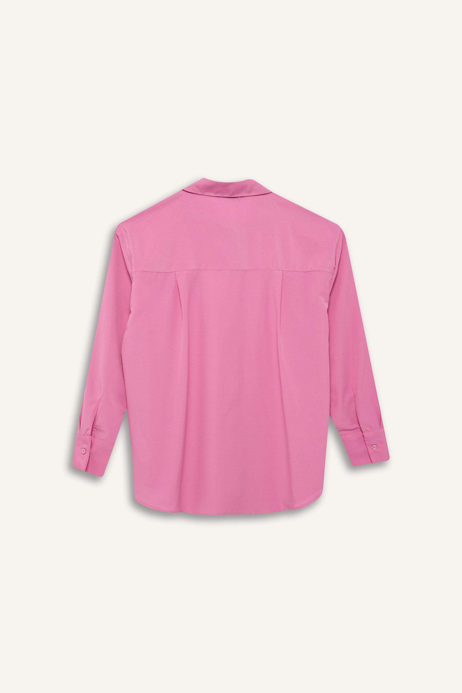 Oversize Geniş Kalıp Poplin Uzun Kollu Gömlek