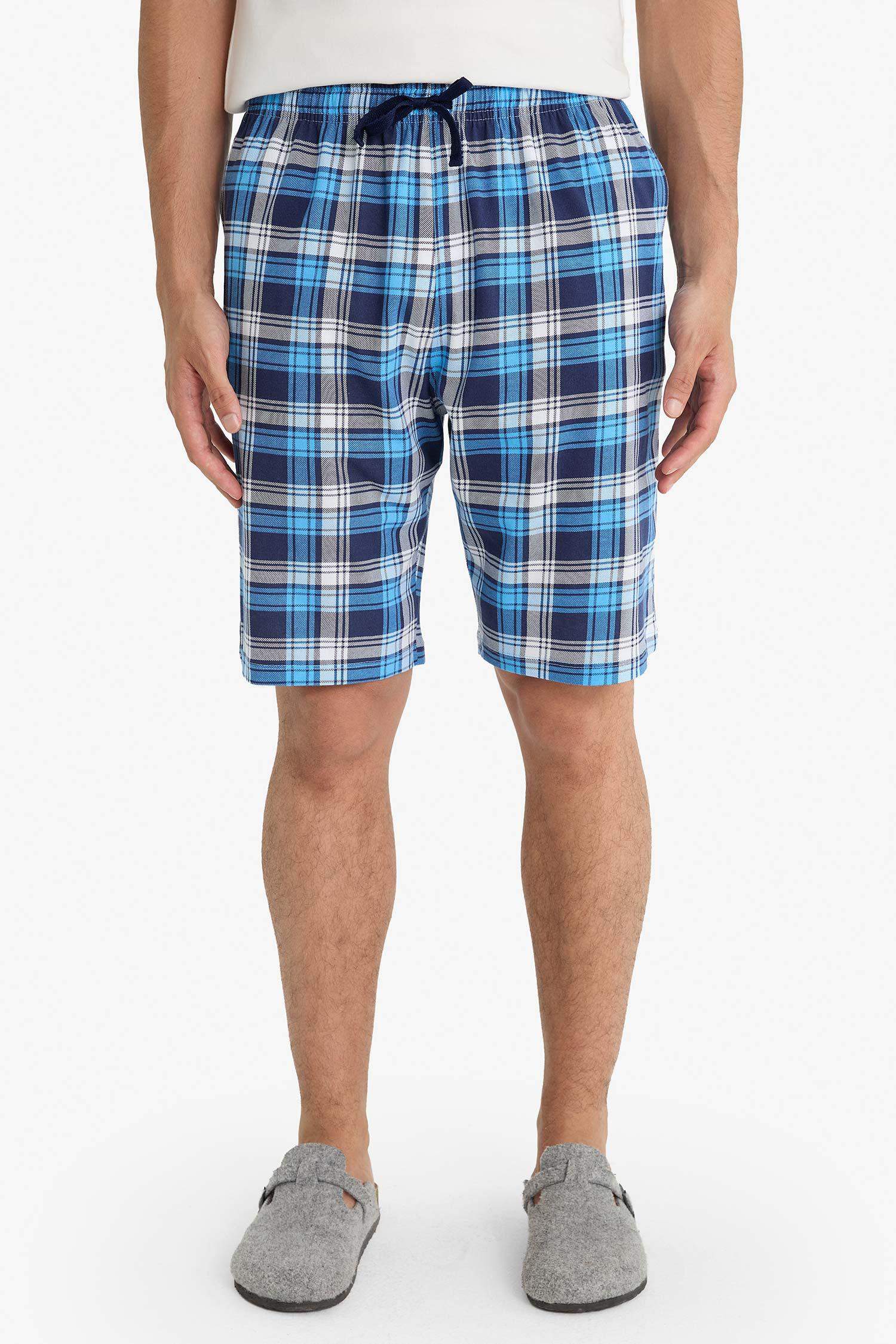 بنطلون بجامة كاروهات قصة عادية