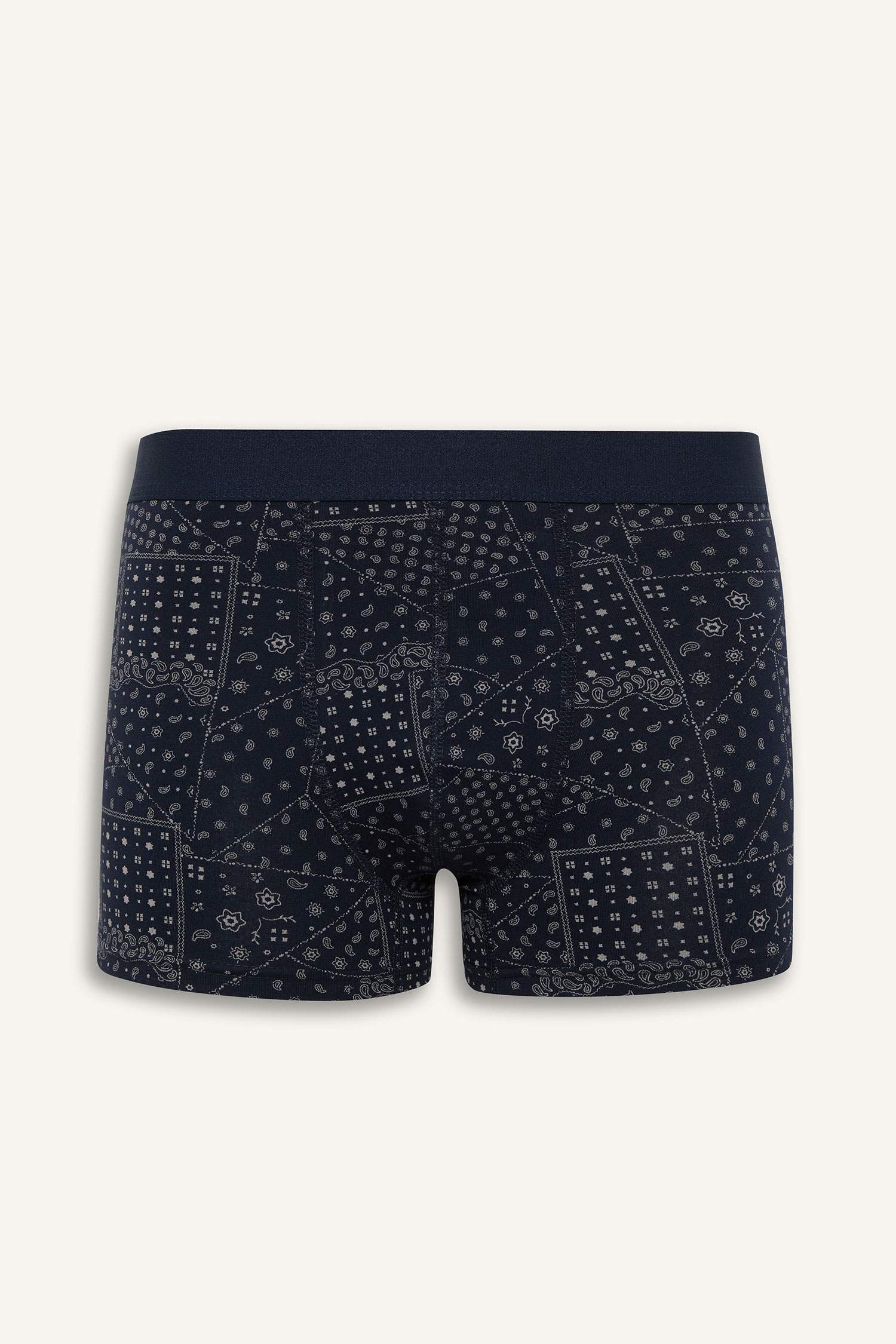 Regular Fit Şal Desenli 3'lü Boxer