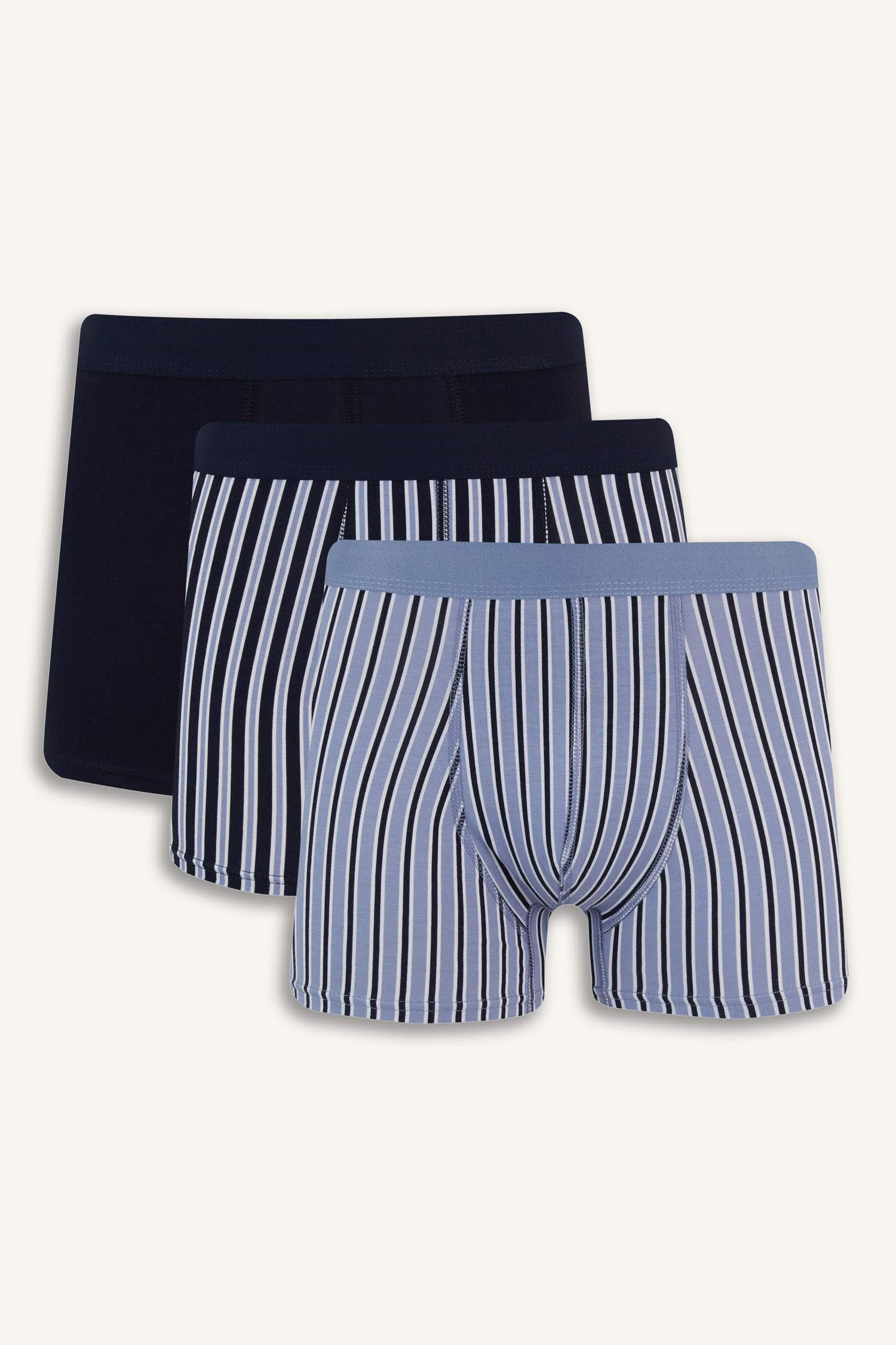Regular Fit Çizgili 3'lü Boxer