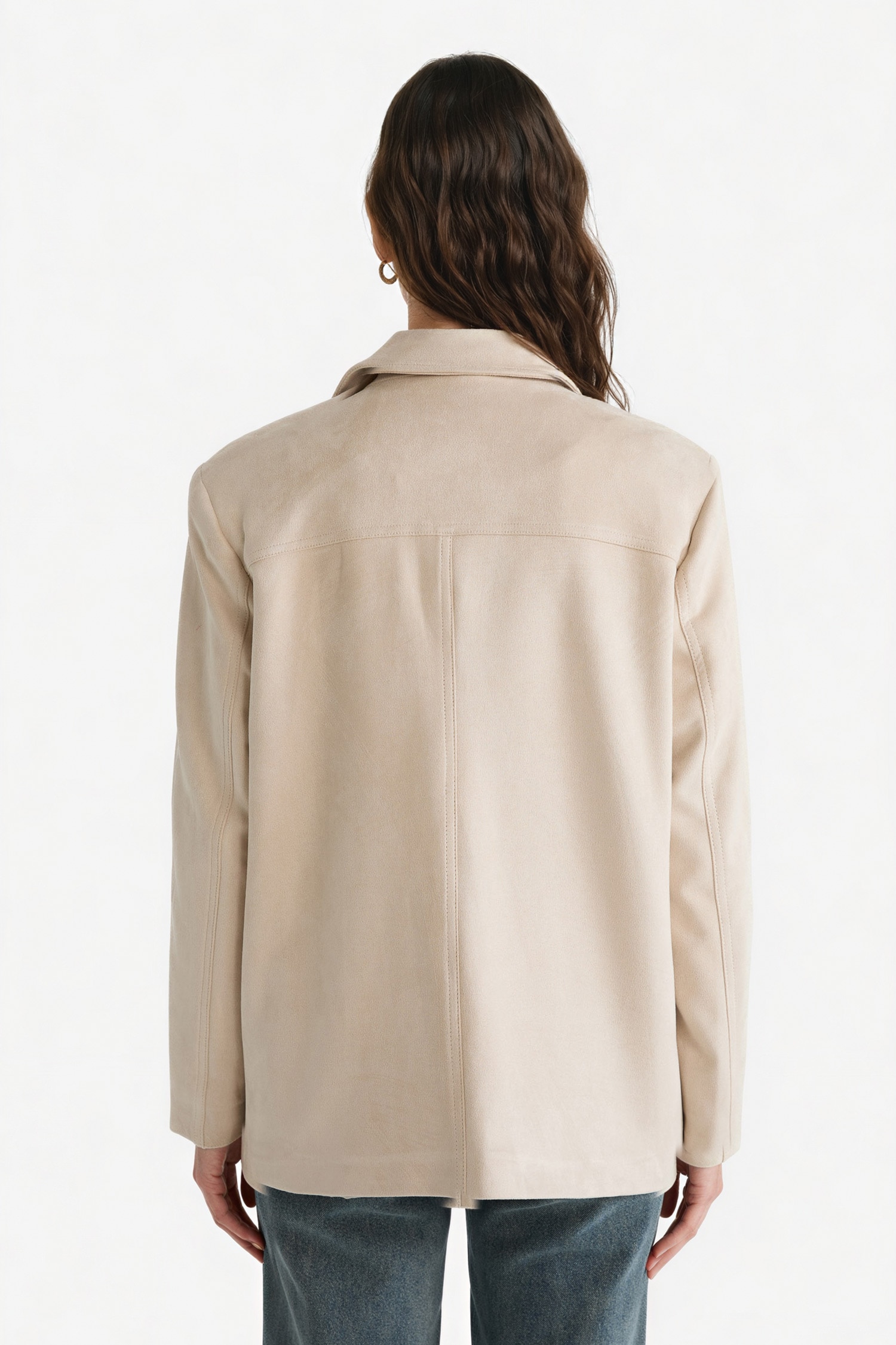DeFacto Regular Fit Süet Blazer Ceket görsel 4