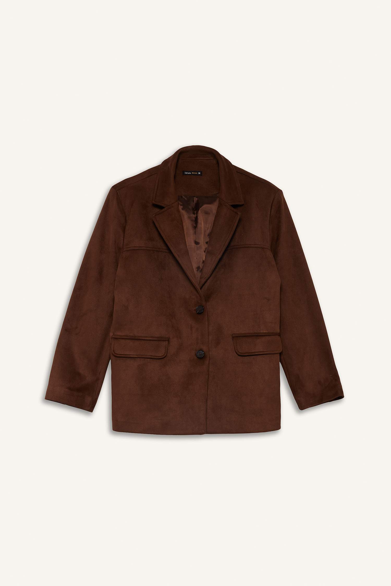 Regular Fit Jacket Collar Suede Blazer