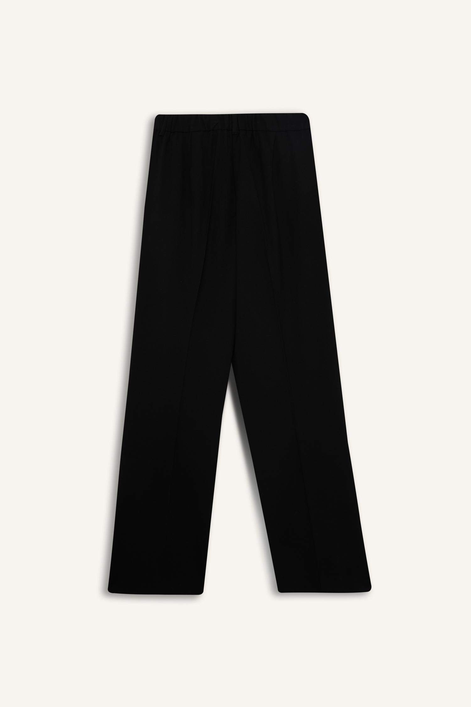 Pantalon classique noir taille haute Coupe large