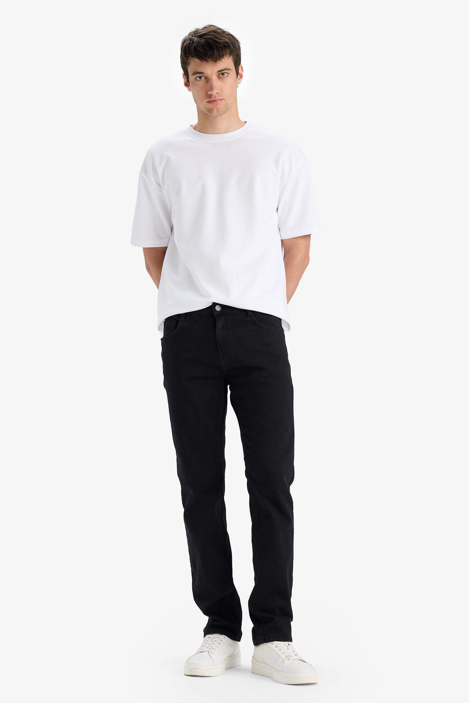 Sergio Regular Fit Normal Kalıp Normal Bel Boru Paça Siyah Jean Pantolon