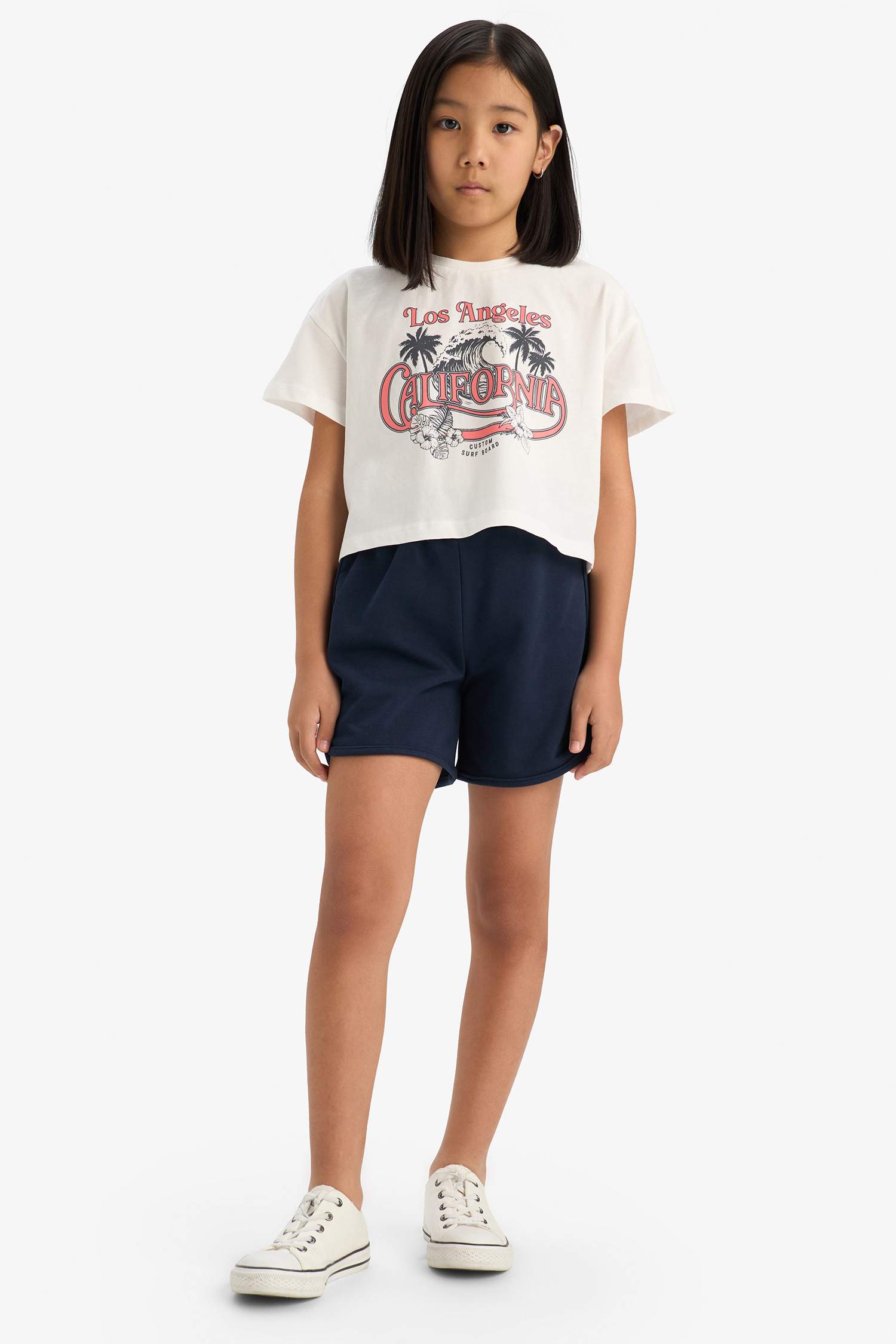 Девочки 2 пары из хлопка с принтом футболка с короткими рукавами и шорты на резинке