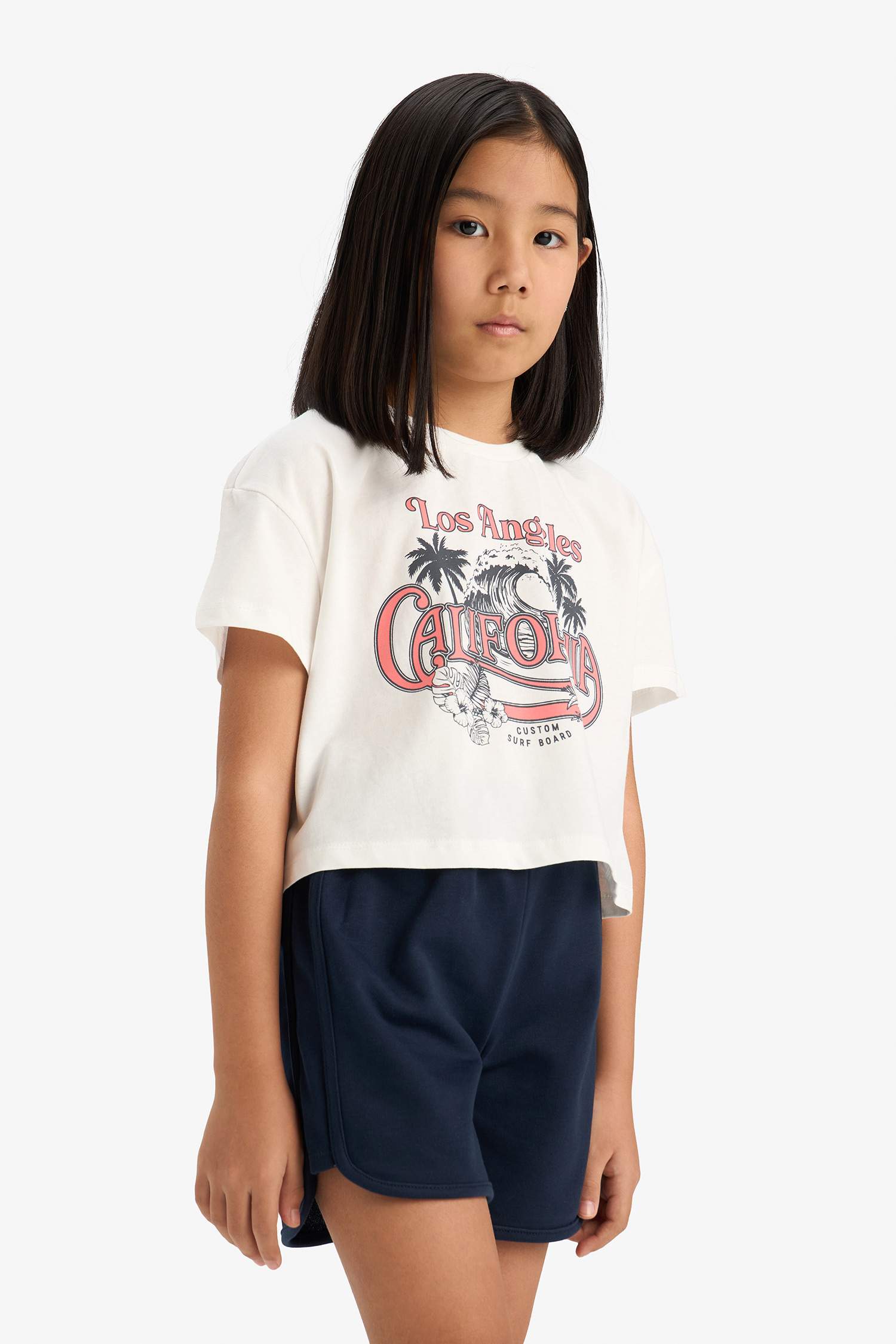 Девочки 2 пары из хлопка с принтом футболка с короткими рукавами и шорты на резинке