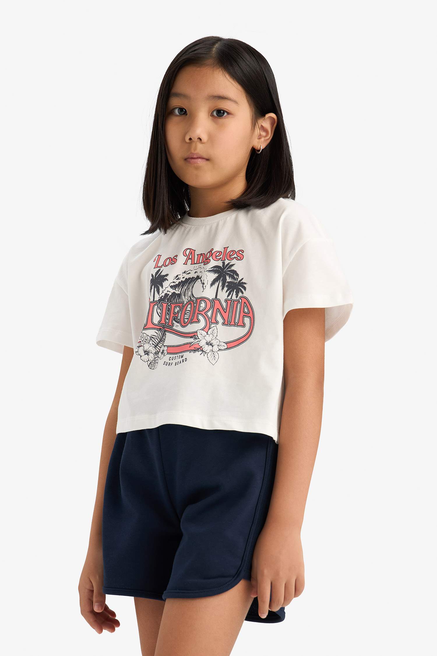 Девочки 2 пары из хлопка с принтом футболка с короткими рукавами и шорты на резинке