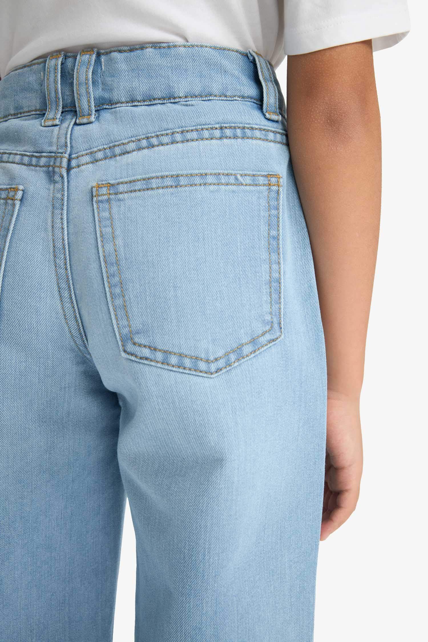 Kız Çocuk Straight Wide Standart Paça Jean Pantolon