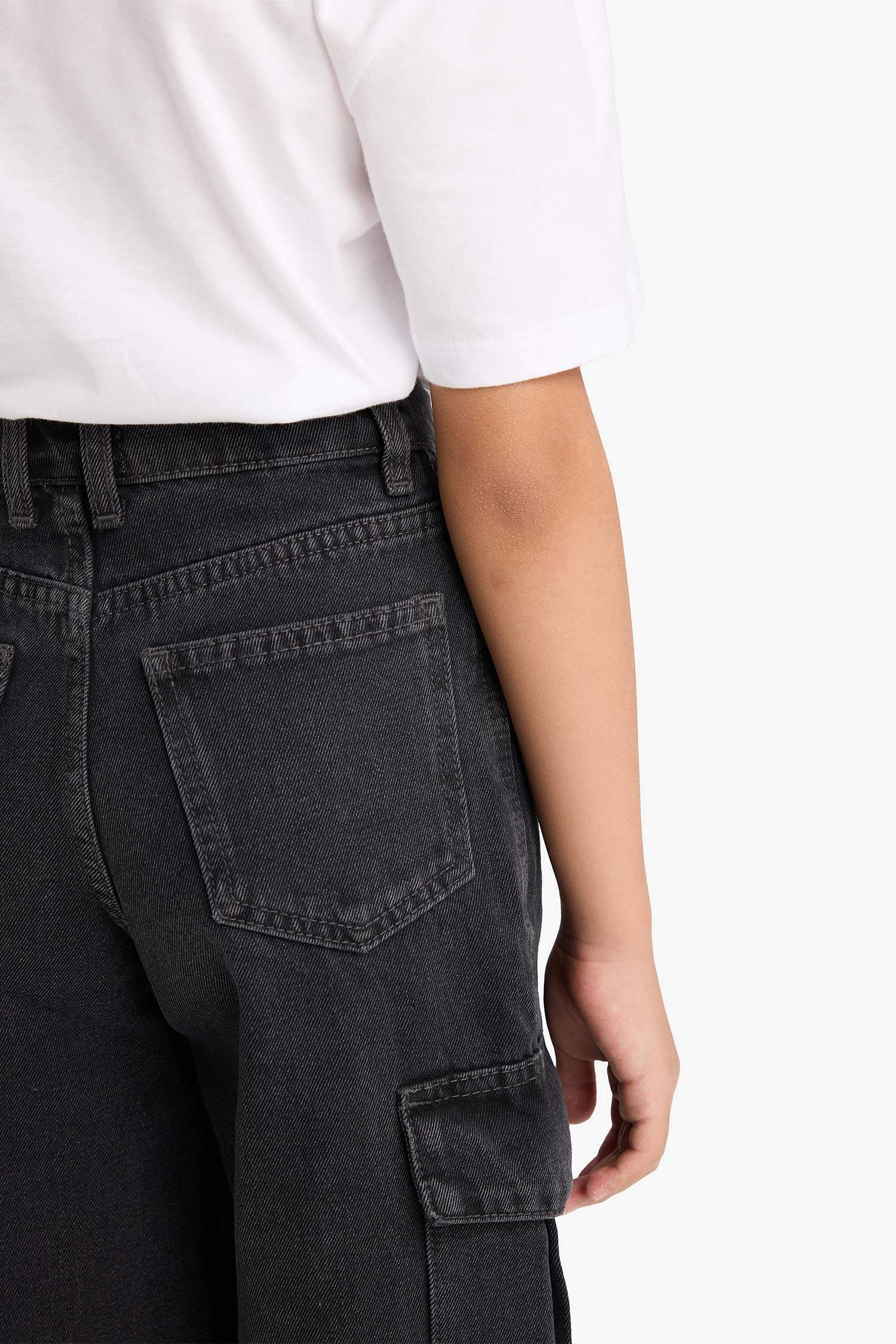 Kız Çocuk Wide Leg Kargo Geniş Paça Jean Pantolon