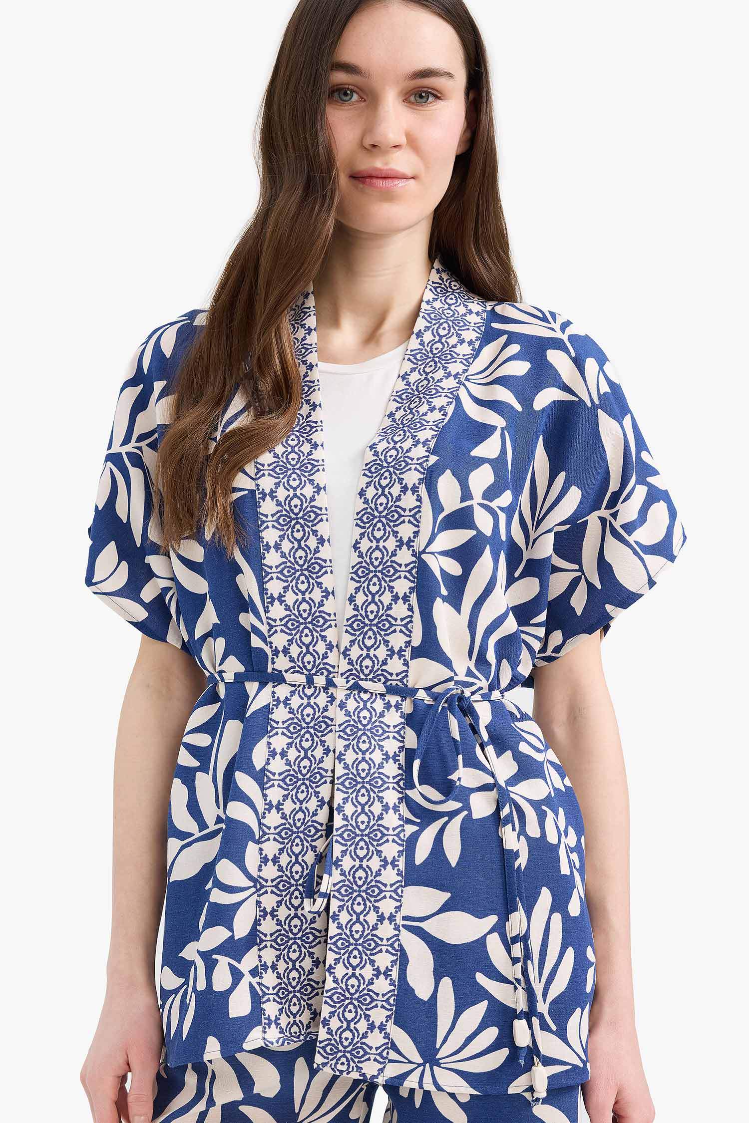 Regular Fit Linen Blended Short Sleeve Shirt