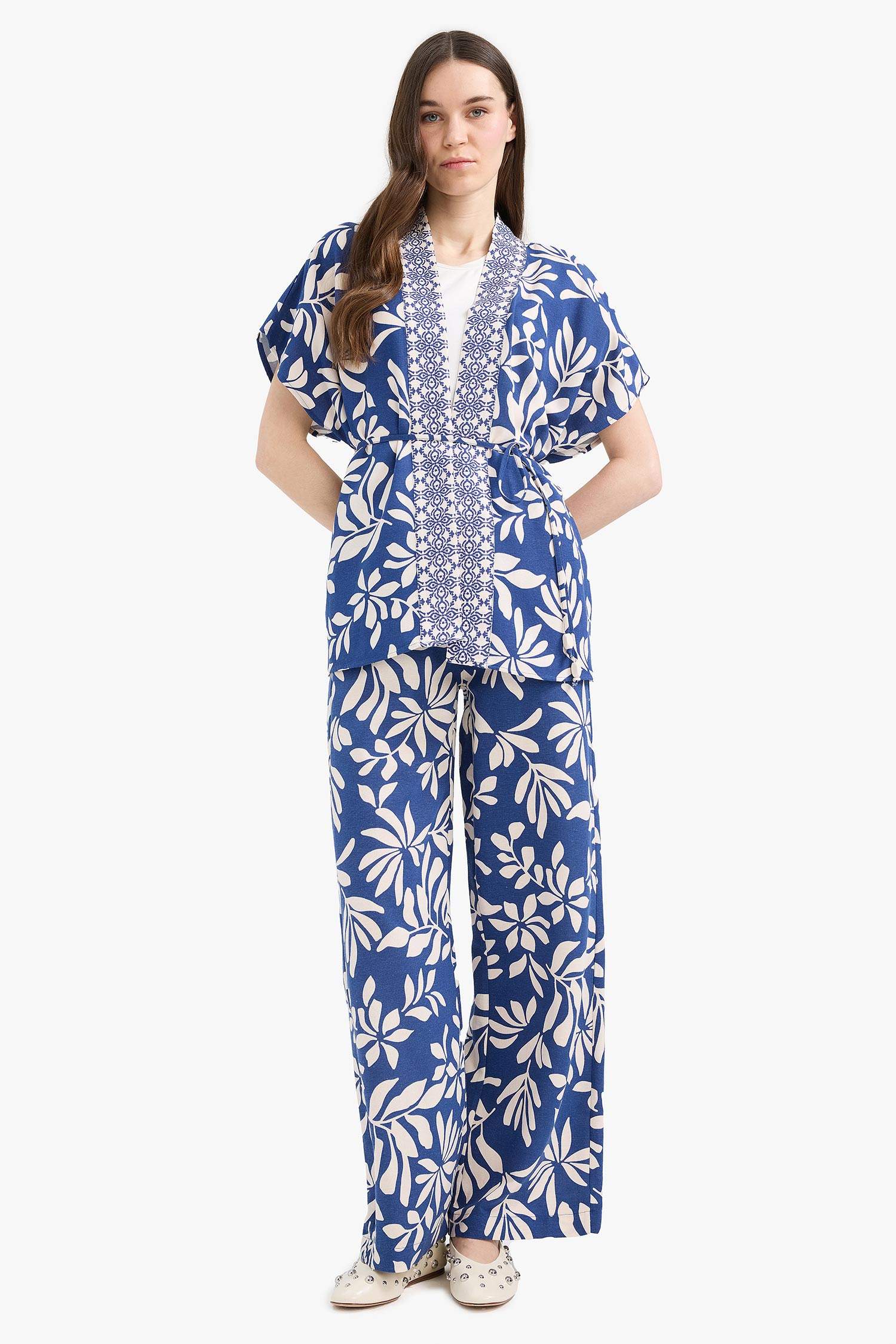 Regular Fit Linen Blended Short Sleeve Shirt