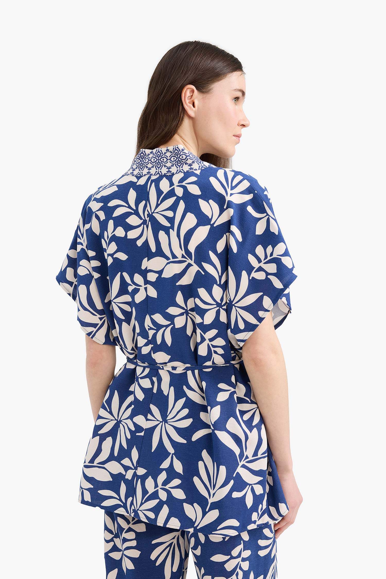 Regular Fit Linen Blended Short Sleeve Shirt