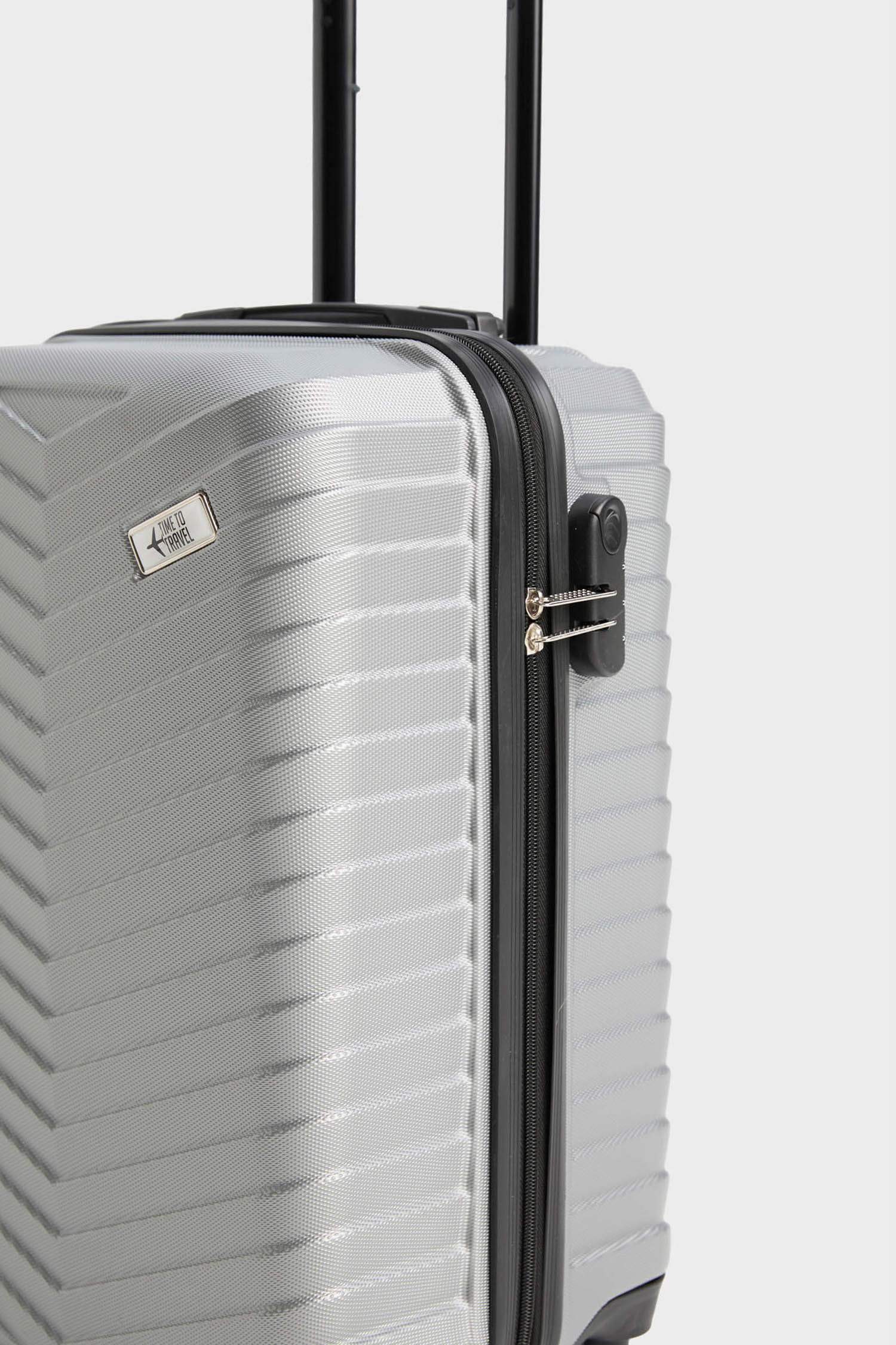 Unisex Sert Kapaklı Çekçekli Küçük Boy  Valiz