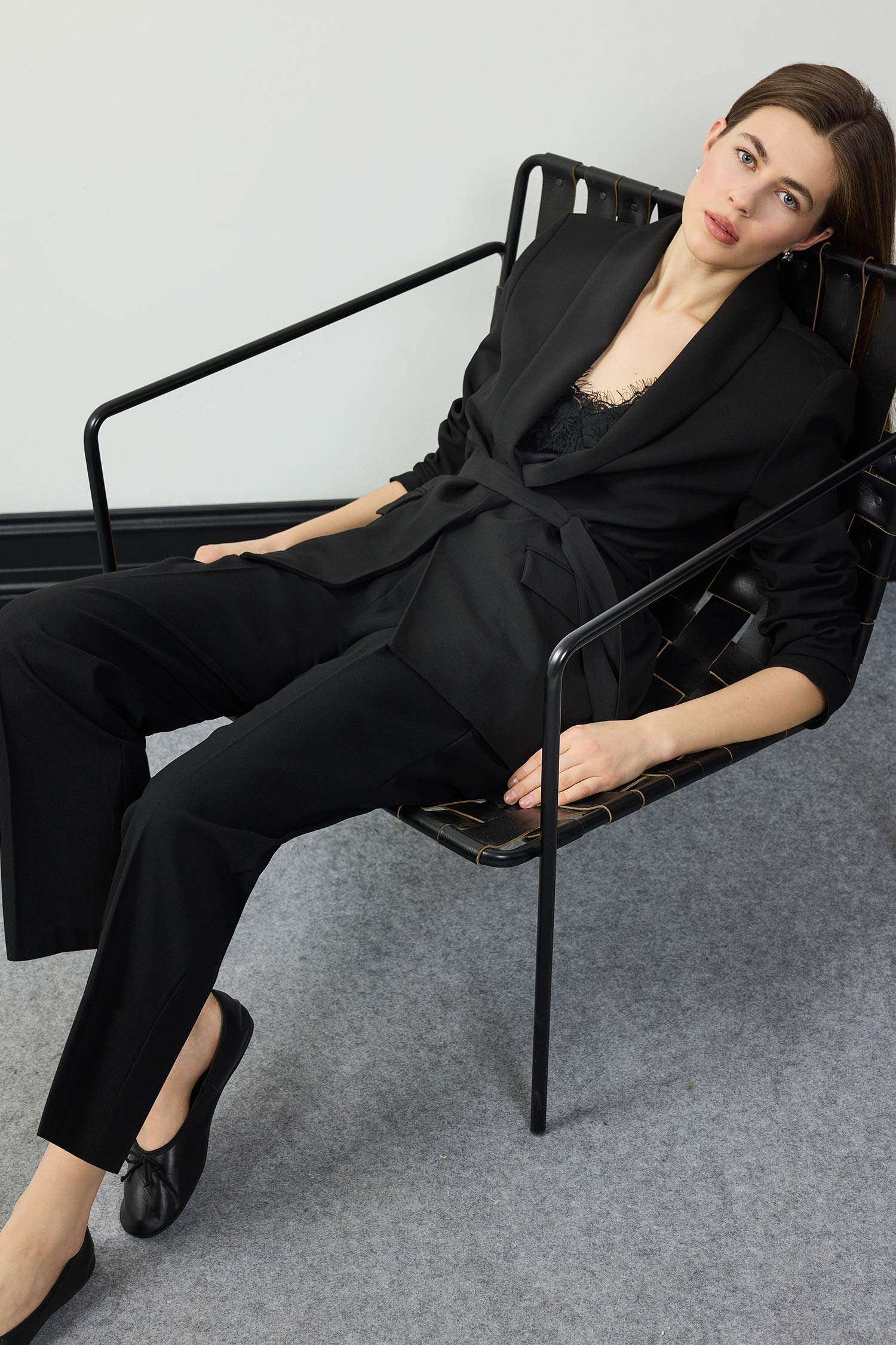 Regular Fit Kuşaklı Basic Düz Blazer Ceket