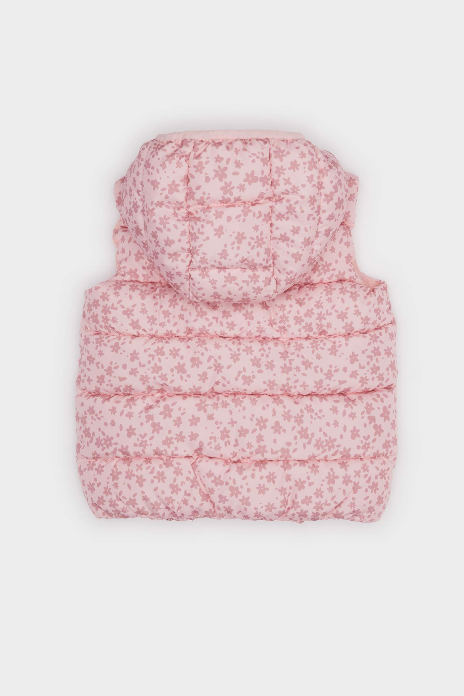 Baby Girl Windproof Waterproof Printed Hooded Puffer Vest