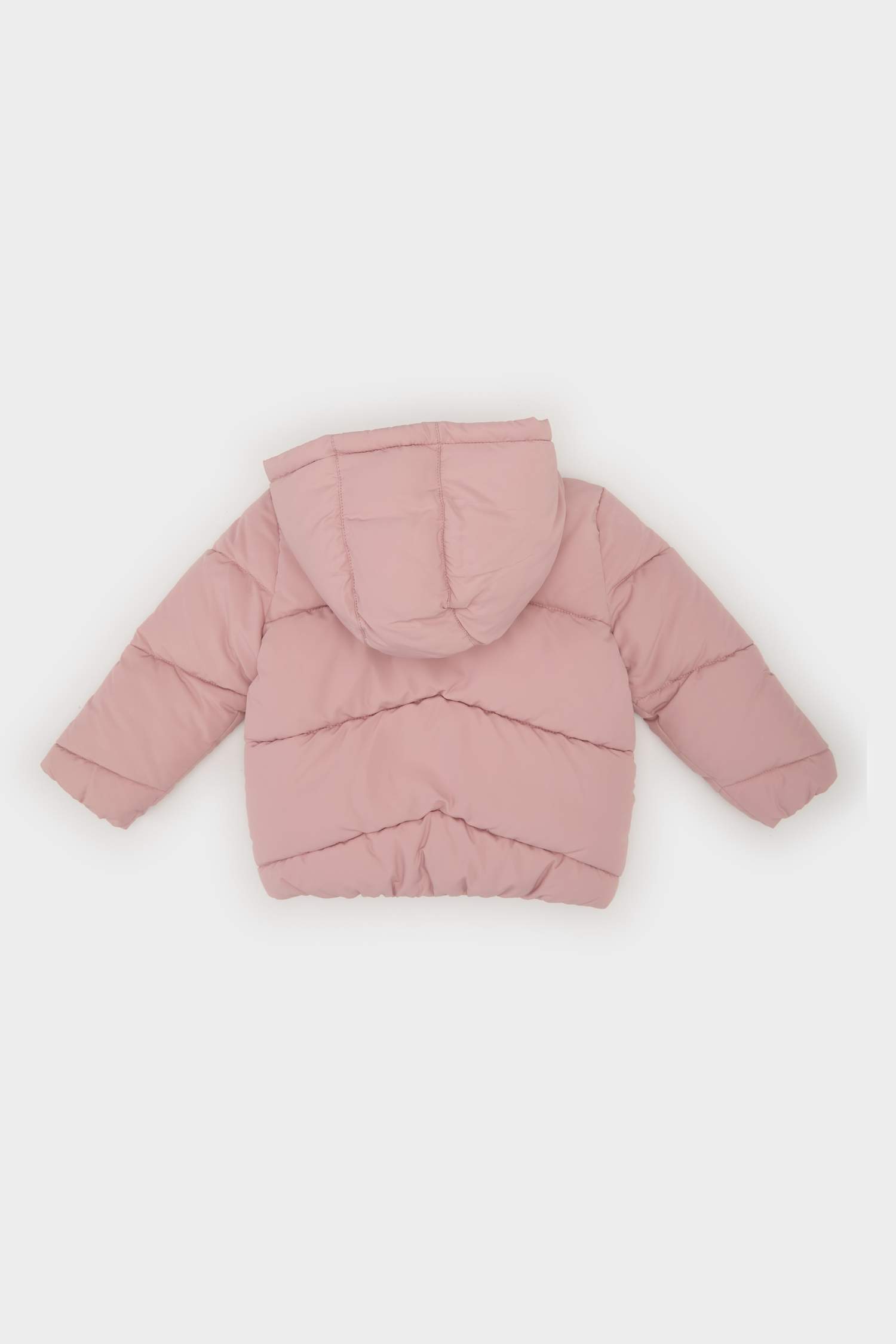 Kız Bebek Rüzgar Geçirmez Su Geçirmez Kapüşonlu Fermuarlı Şişme Mont