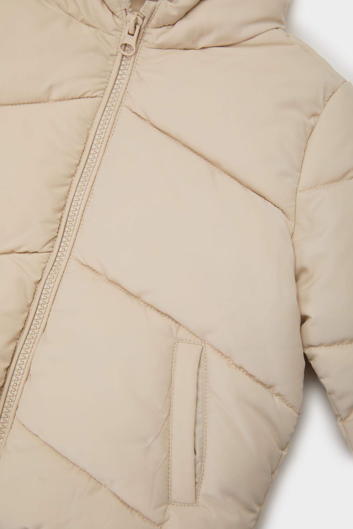 Kız Bebek Rüzgar Geçirmez Su Geçirmez Kapüşonlu Fermuarlı Cepli Şişme Mont