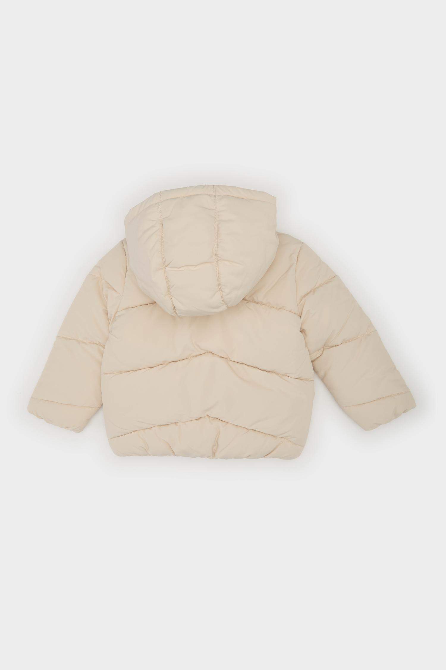 Kız Bebek Rüzgar Geçirmez Su Geçirmez Kapüşonlu Fermuarlı Cepli Şişme Mont