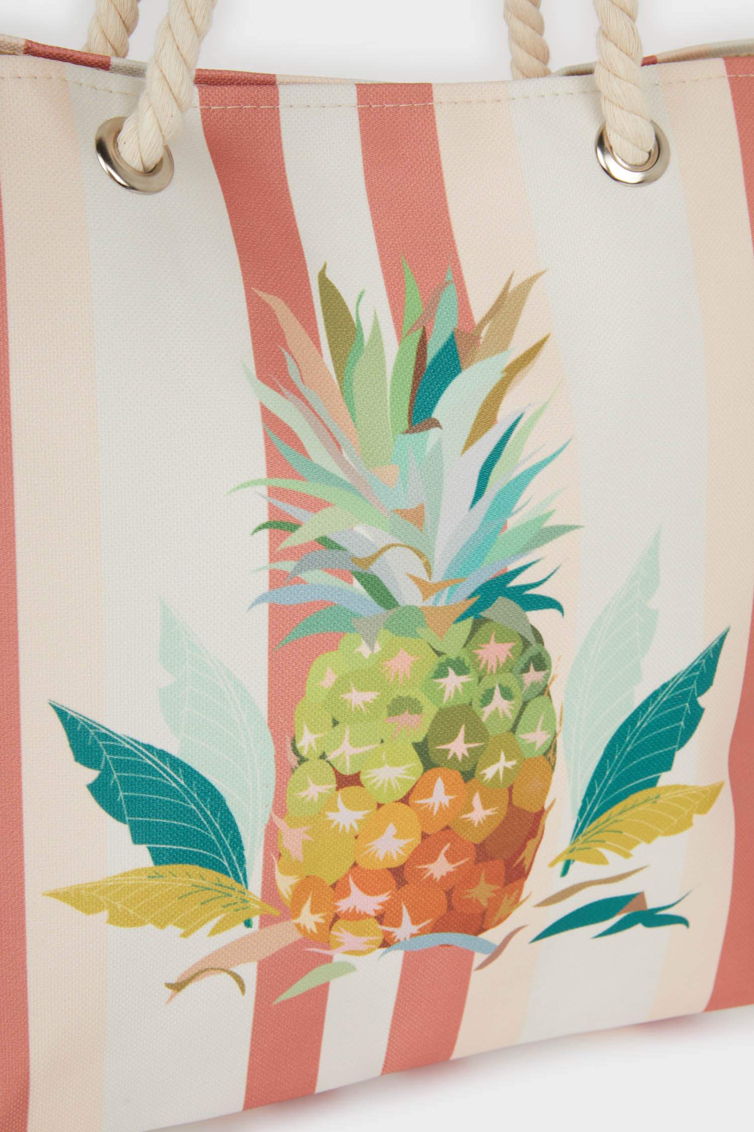 Kadın Ananas Desenli Plaj Çantası