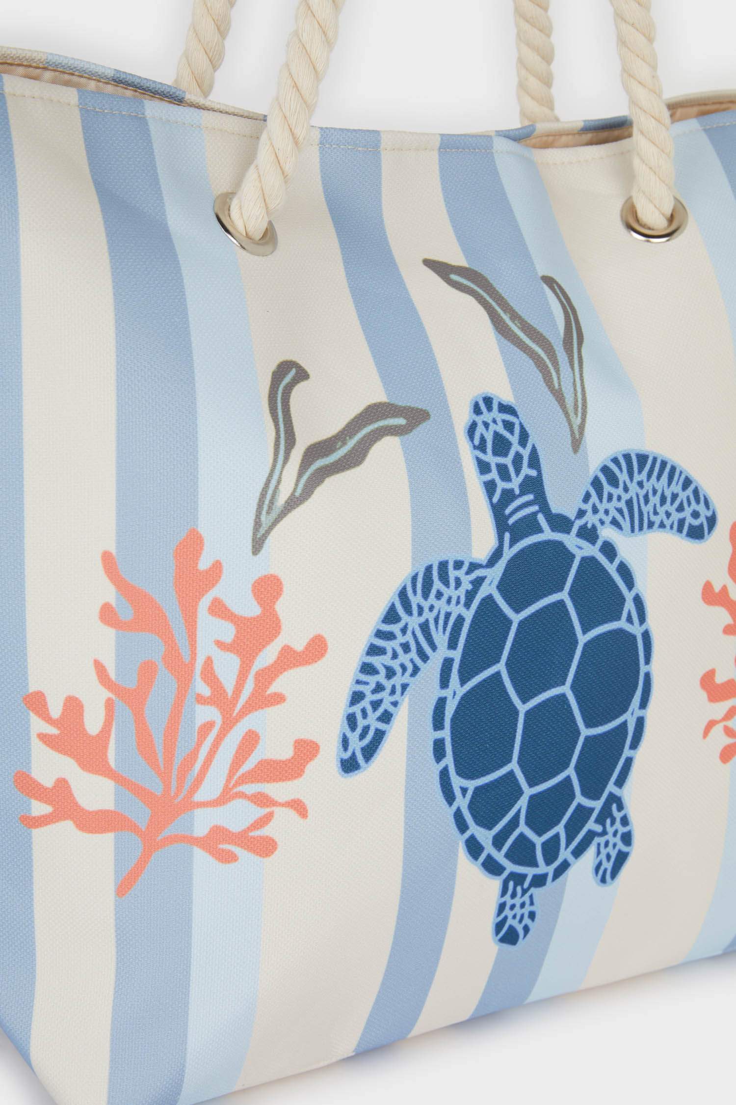 Kadın Kaplumbağa Desenli Plaj Çantası