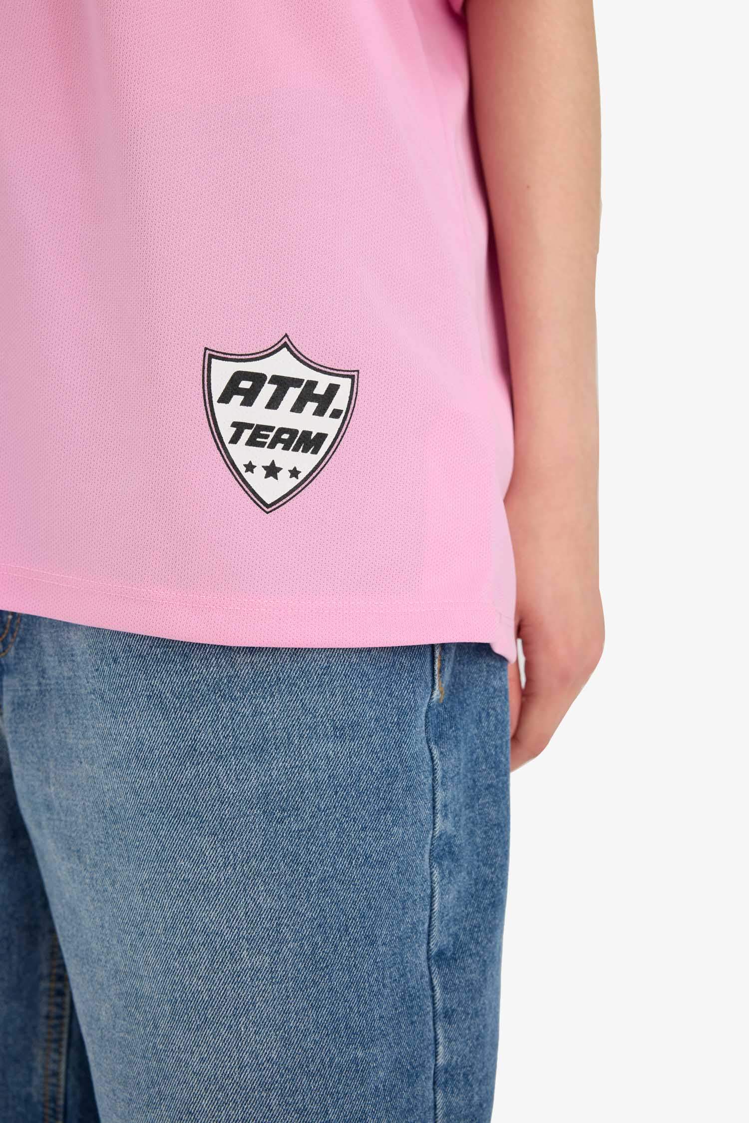 Oversize Fit V Neck Printed Short Sleeve T-Shirt