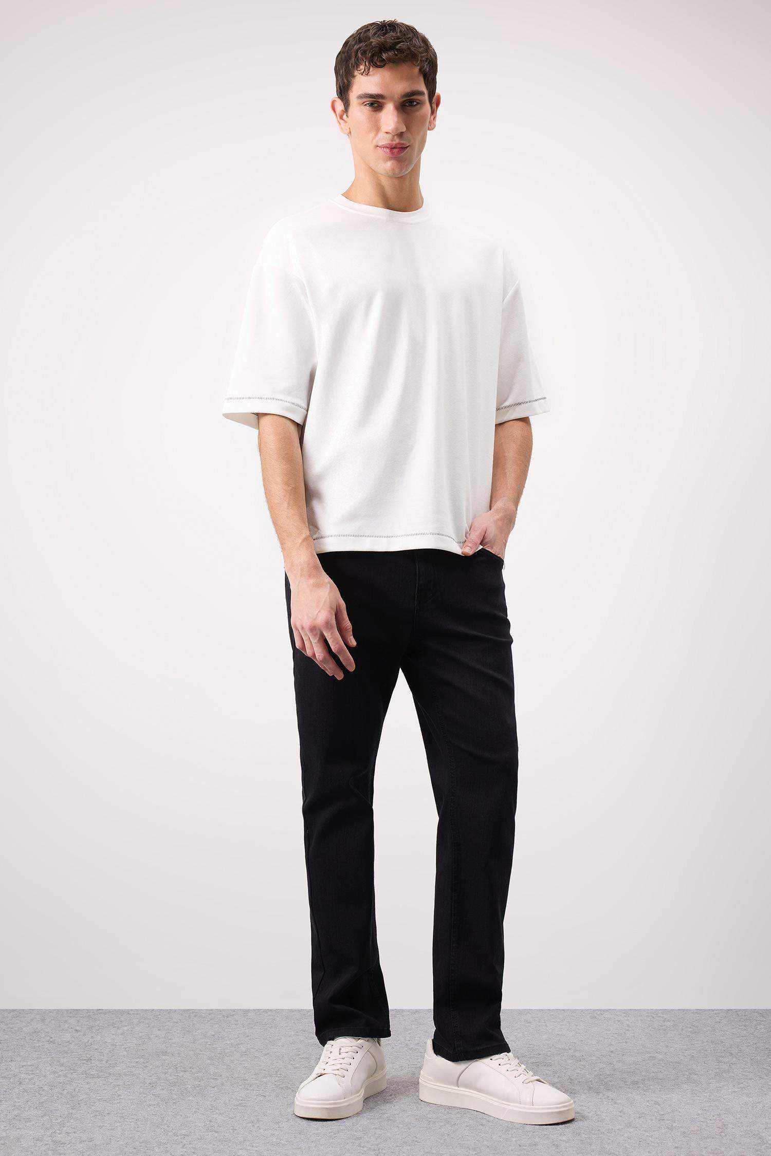 Sergio Regular Fit Normal Kalıp Normal Bel Boru Paça Siyah Jean Pantolon