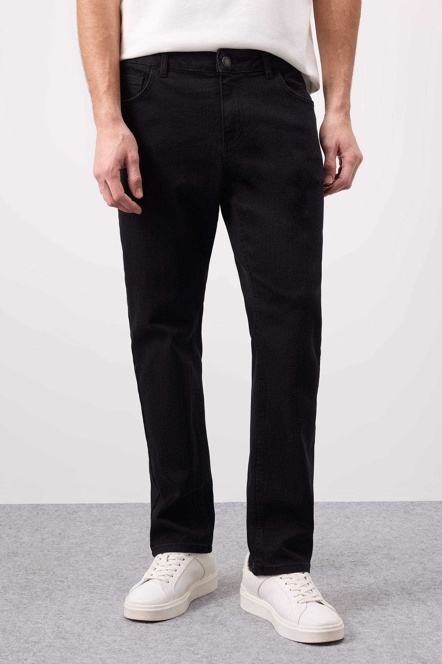 Sergio Regular Fit Normal Kalıp Normal Bel Boru Paça Siyah Jean Pantolon