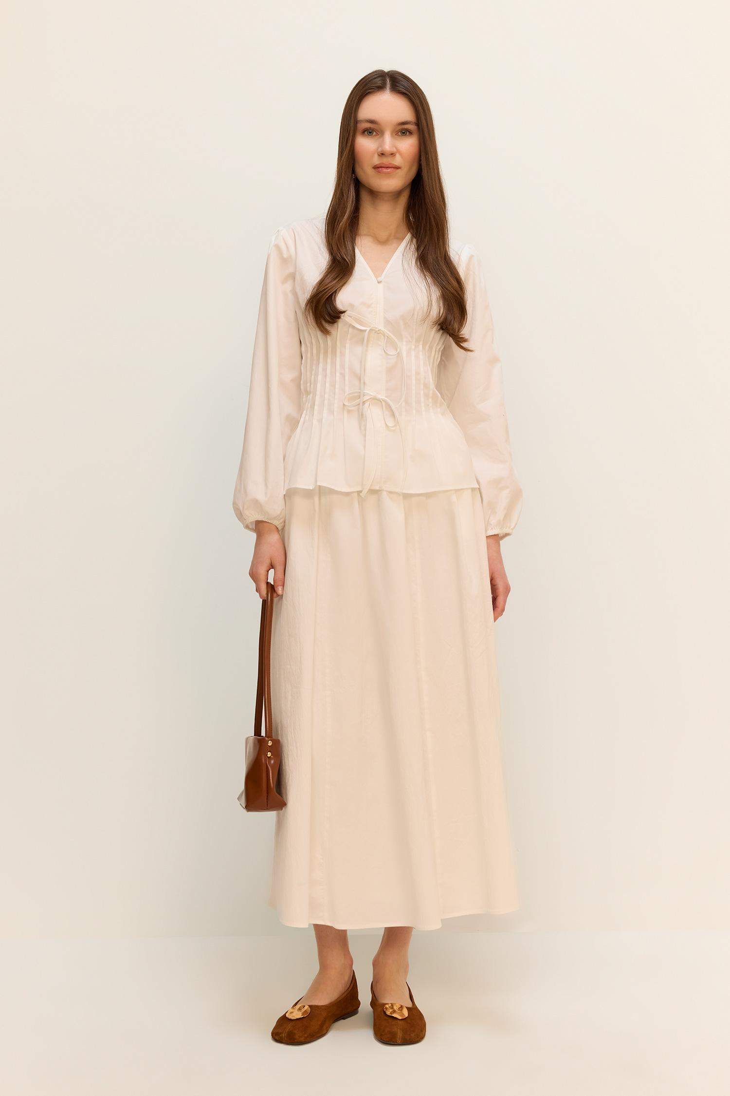 Макси-юбка А-силуэта из простой поплиновой ткани для хиджаба