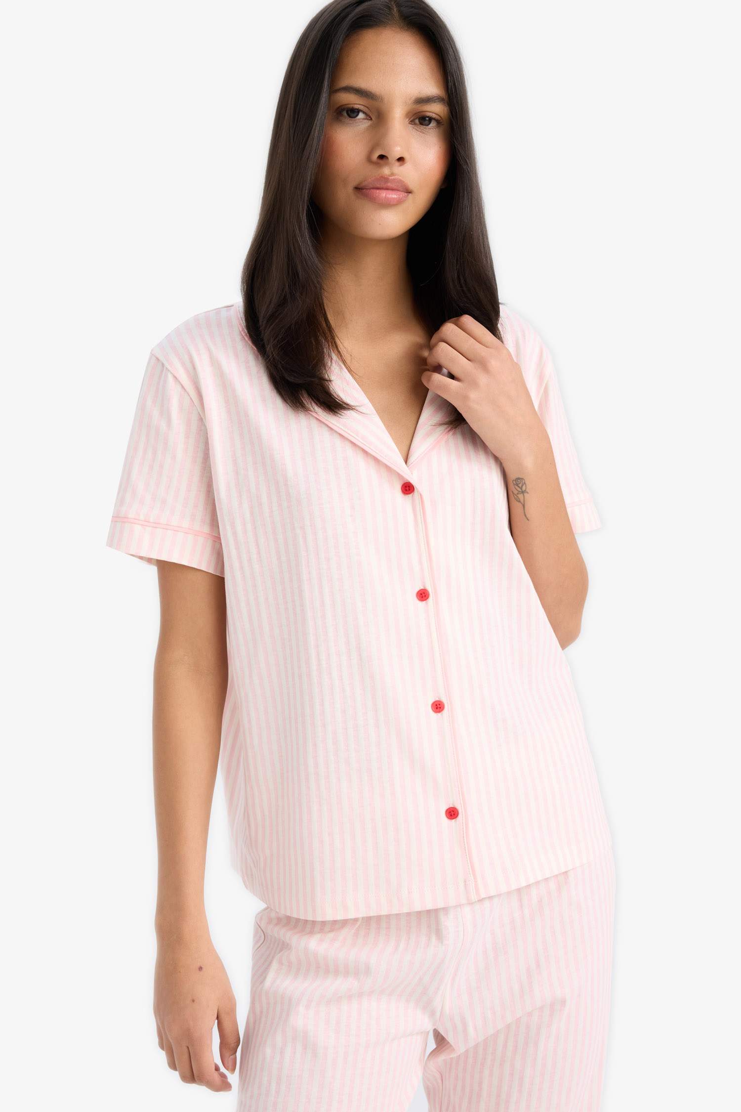 Fall in Love 2 piece Regular Fit Stripped Pyjama Set