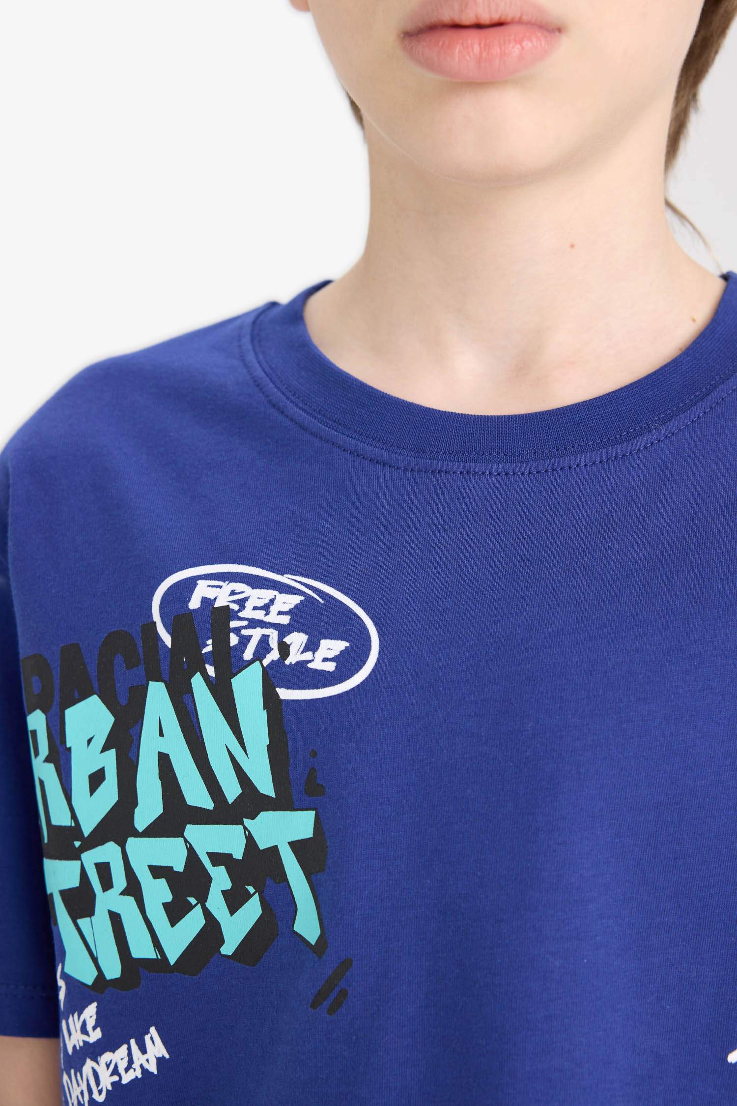 T-shirt imprimé à col rond et manches courtes pour garçon