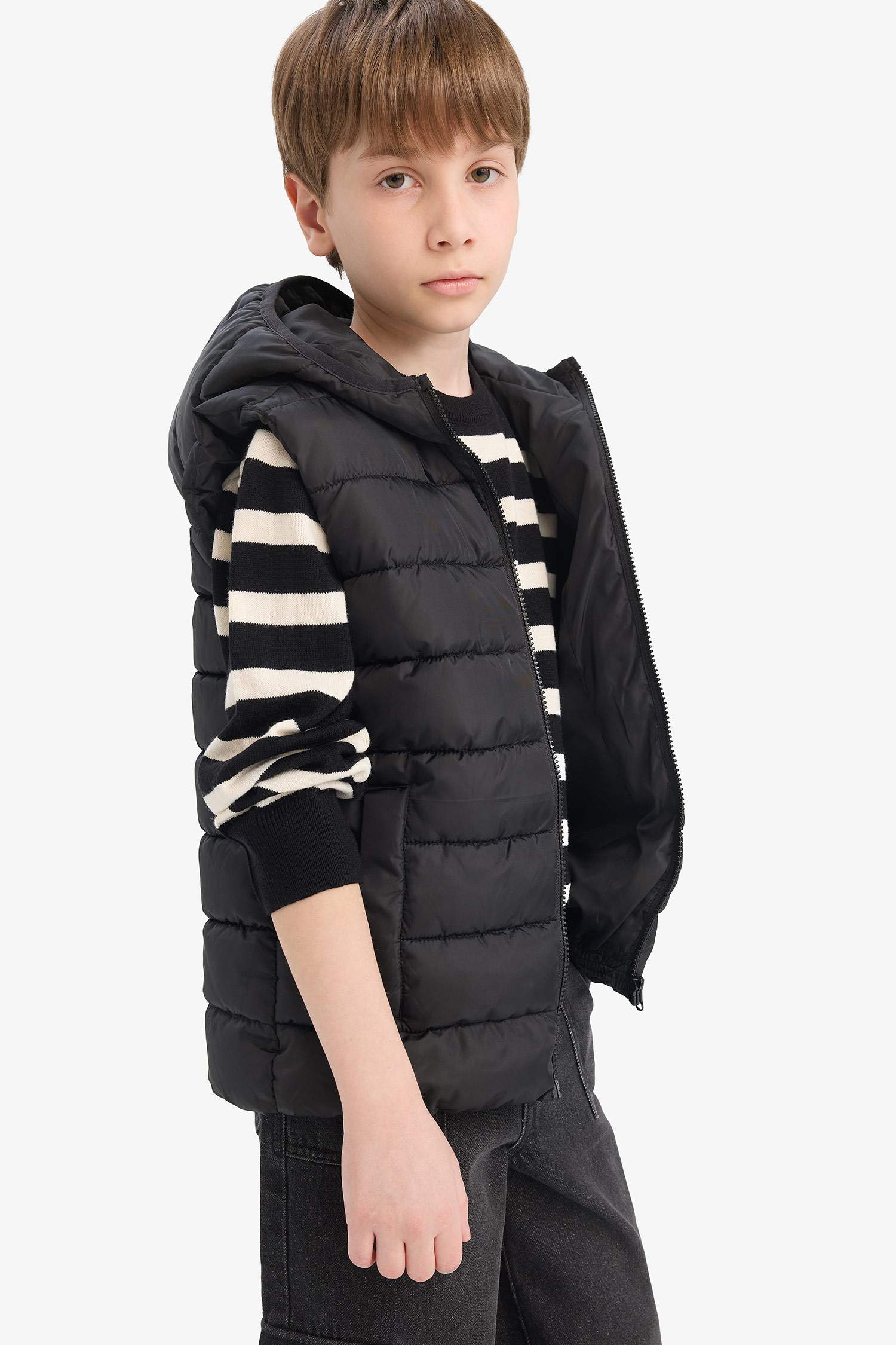 Boy Waterproof Hooded Puffer Vest