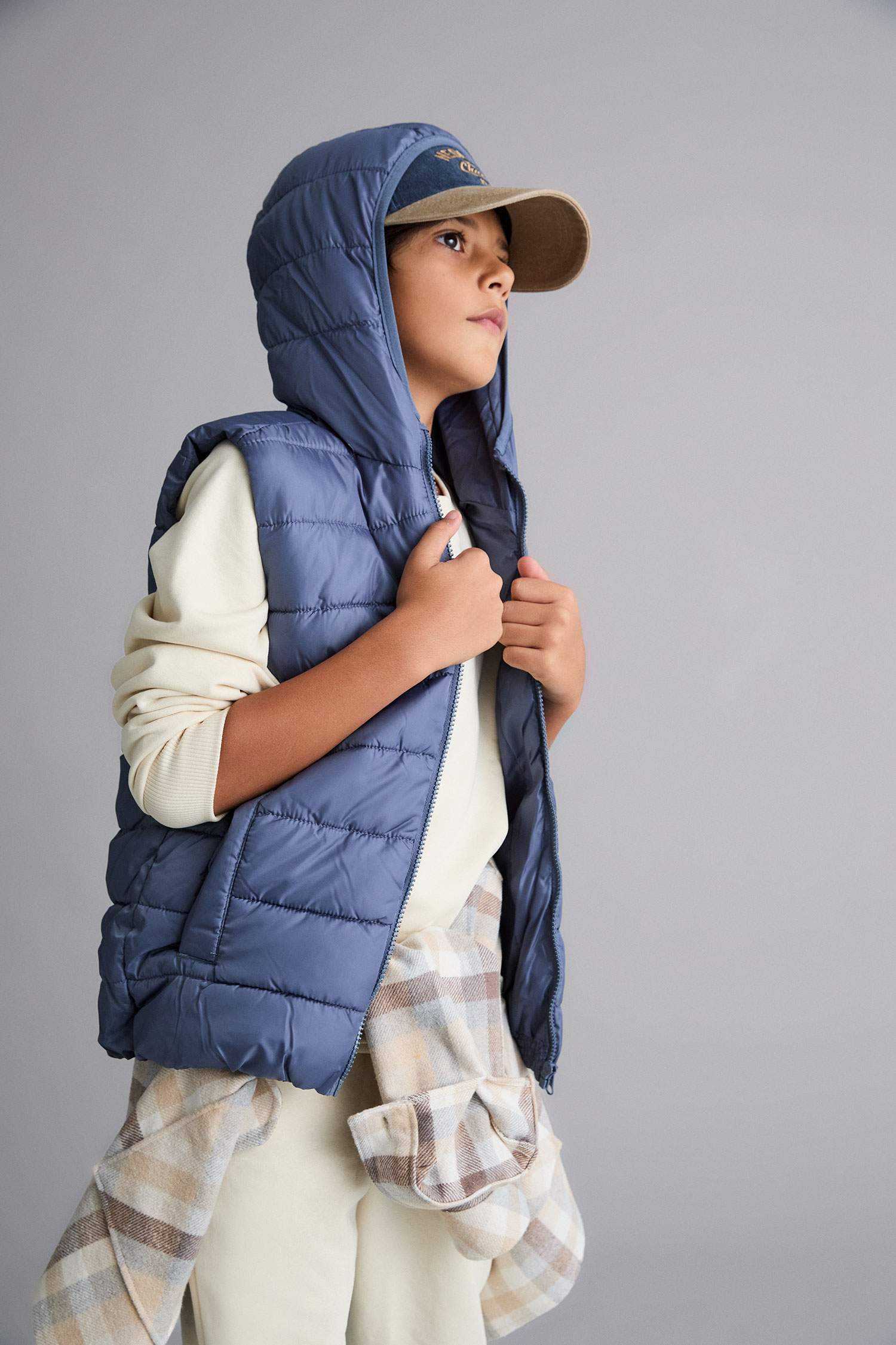 Erkek Çocuk Su Geçirmez Kapüşonlu Fermuarlı Şişme Yelek